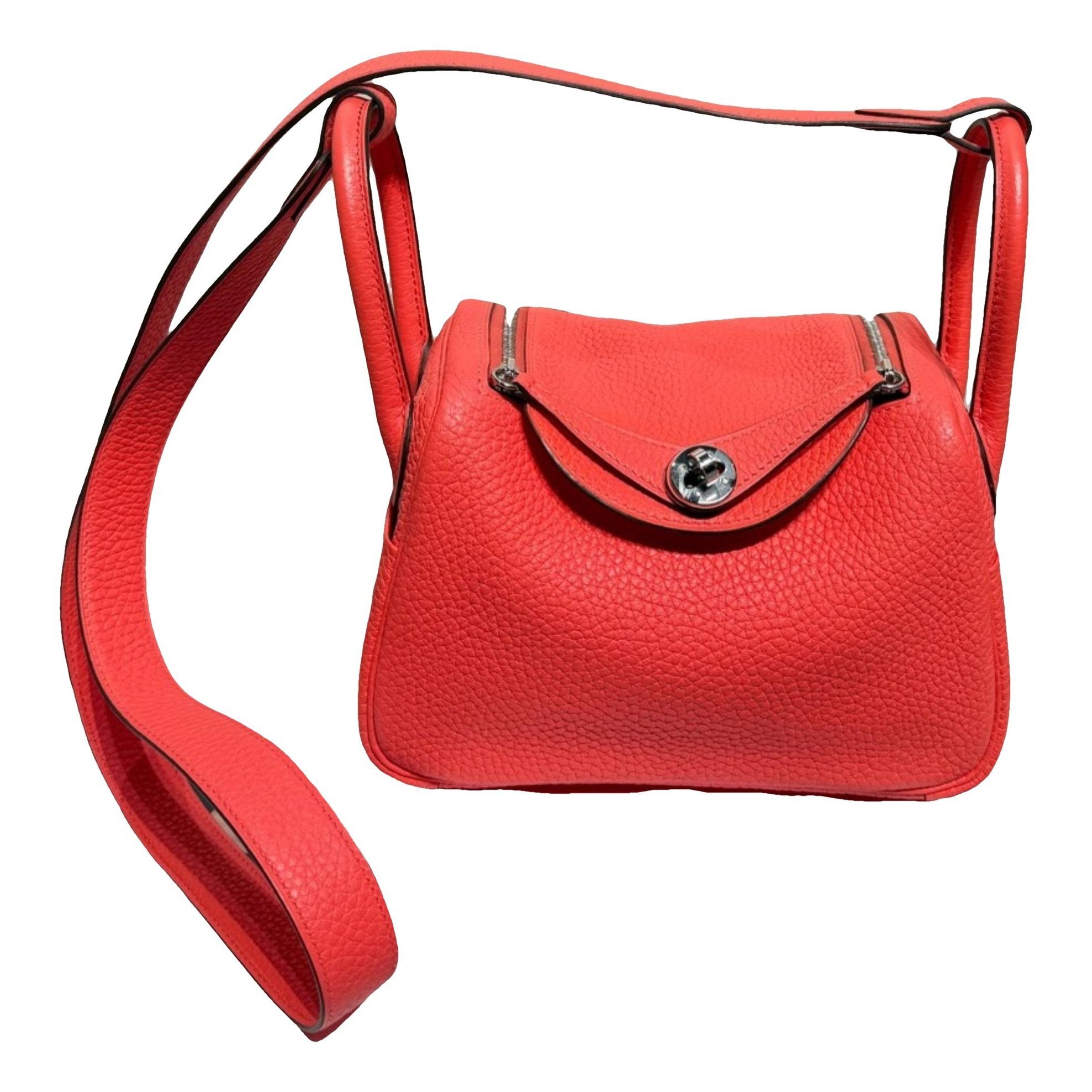 Hermes Lindy Handbag Rose Texas