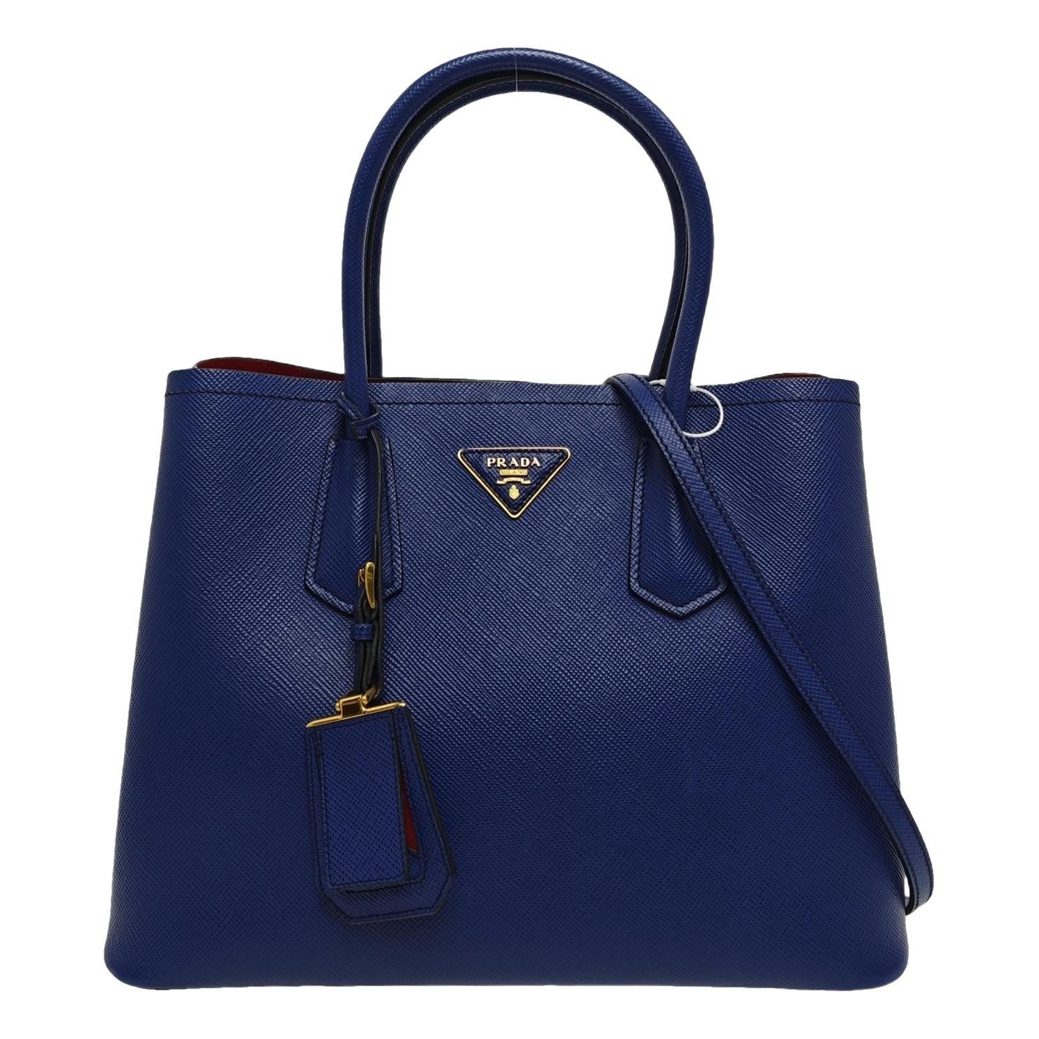 Double leather handbag