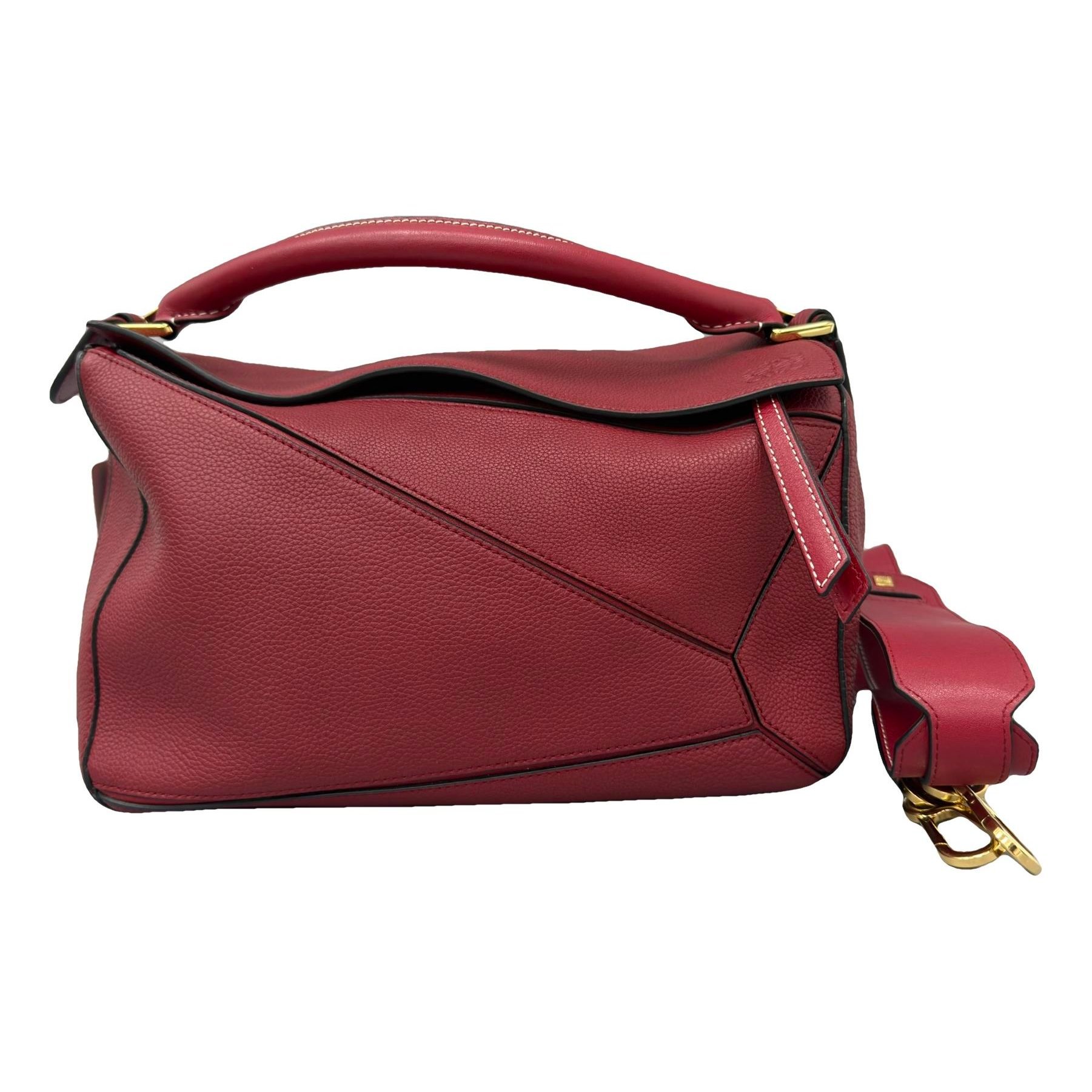 Puzzle leather handbag