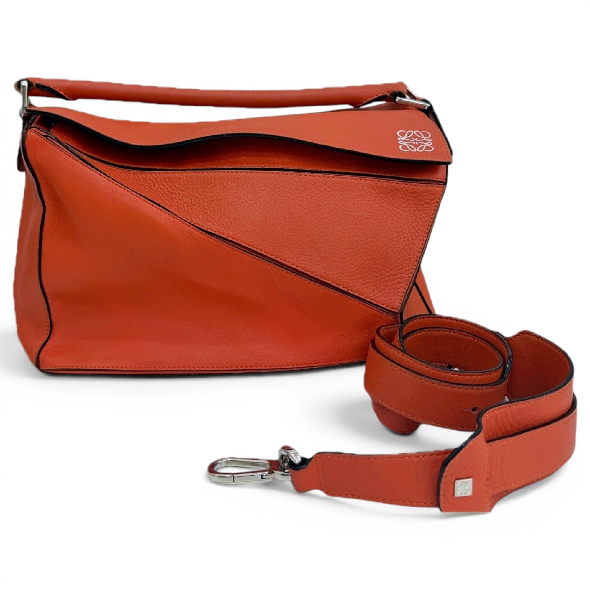 Puzzle leather handbag