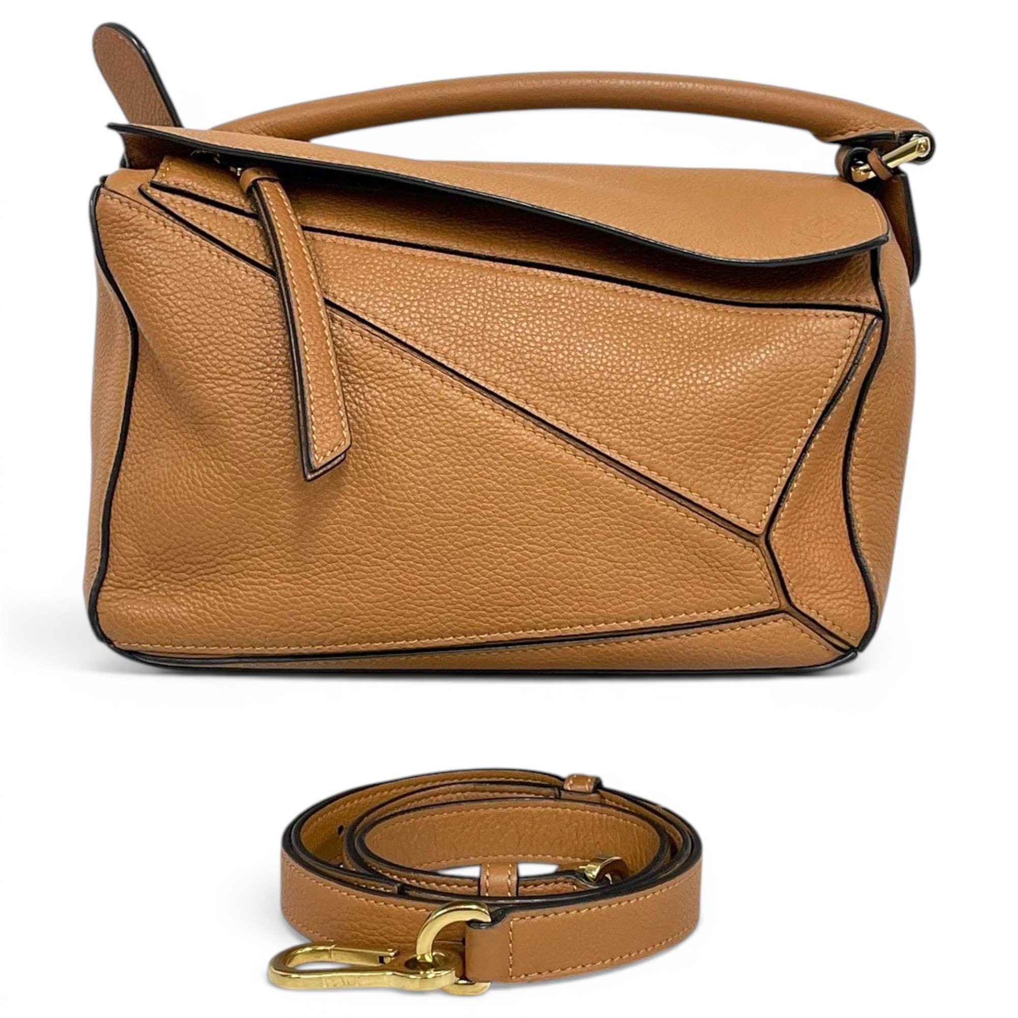 Puzzle leather handbag