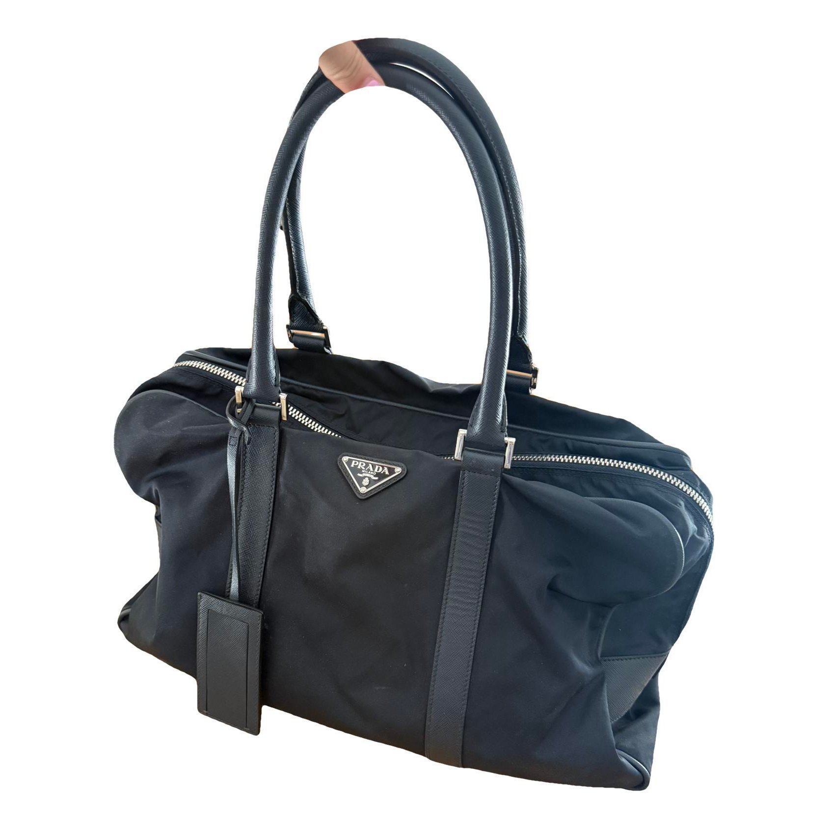 Re-Nylon leather 24h bag