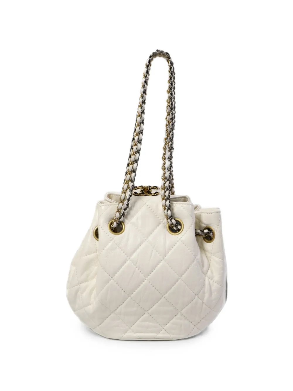 quilted drawstring mini bag