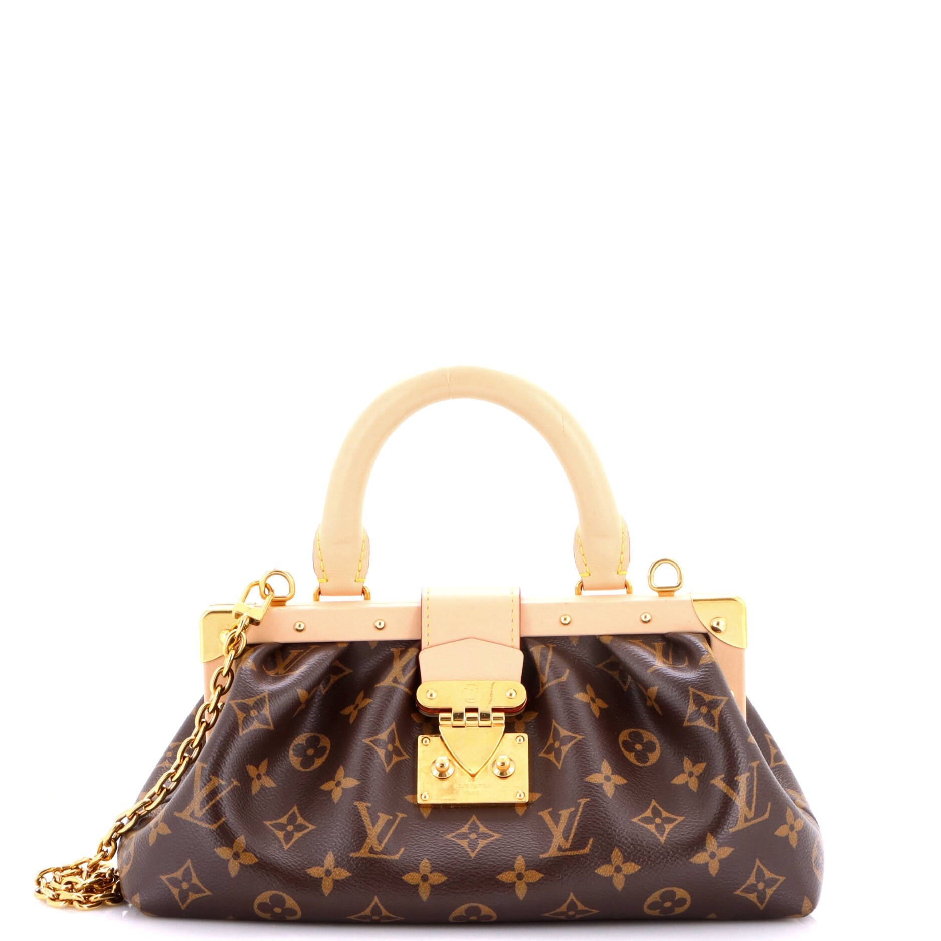 Monogram Top Handle Frame Clutch Monogram Canvas