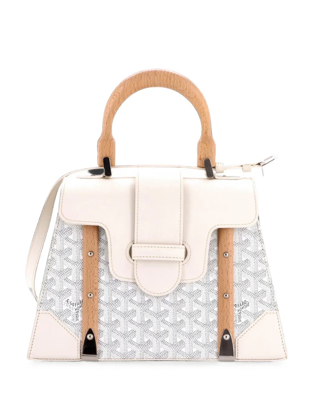 Goyard Saigon Top Handle Bag Coated Canvas with Leather PM satchel