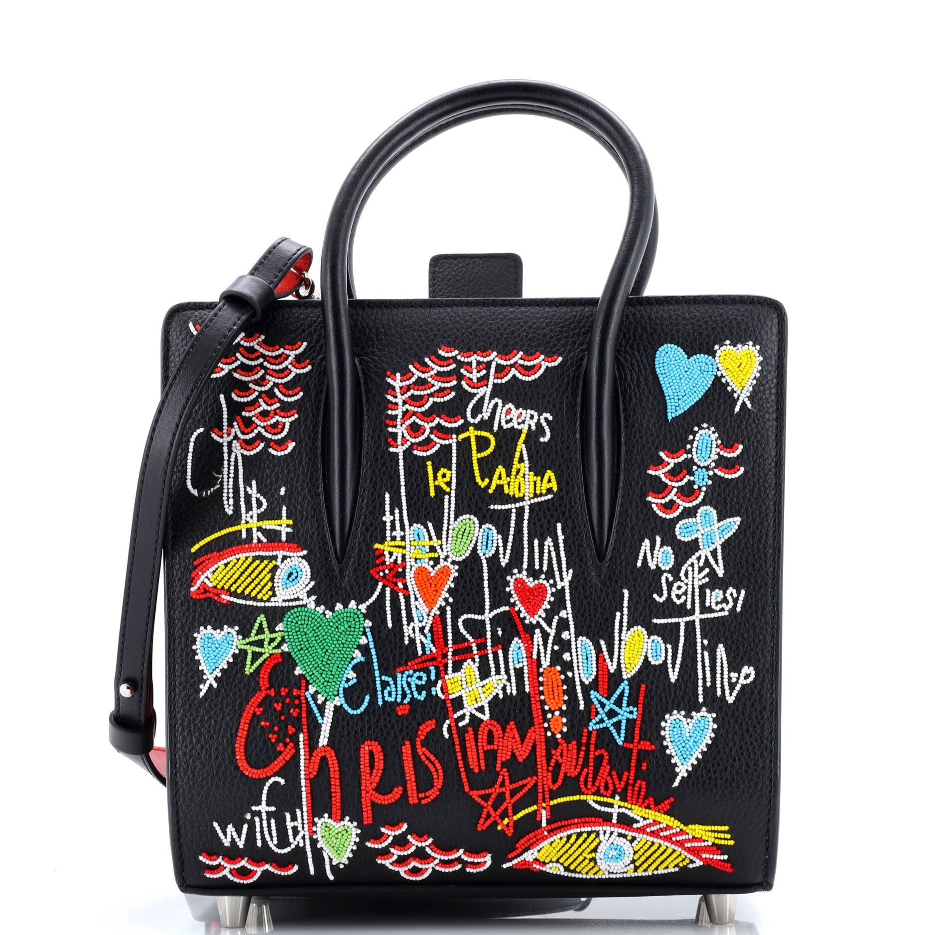 Christian Louboutin Paloma Tote Beaded Leather Medium