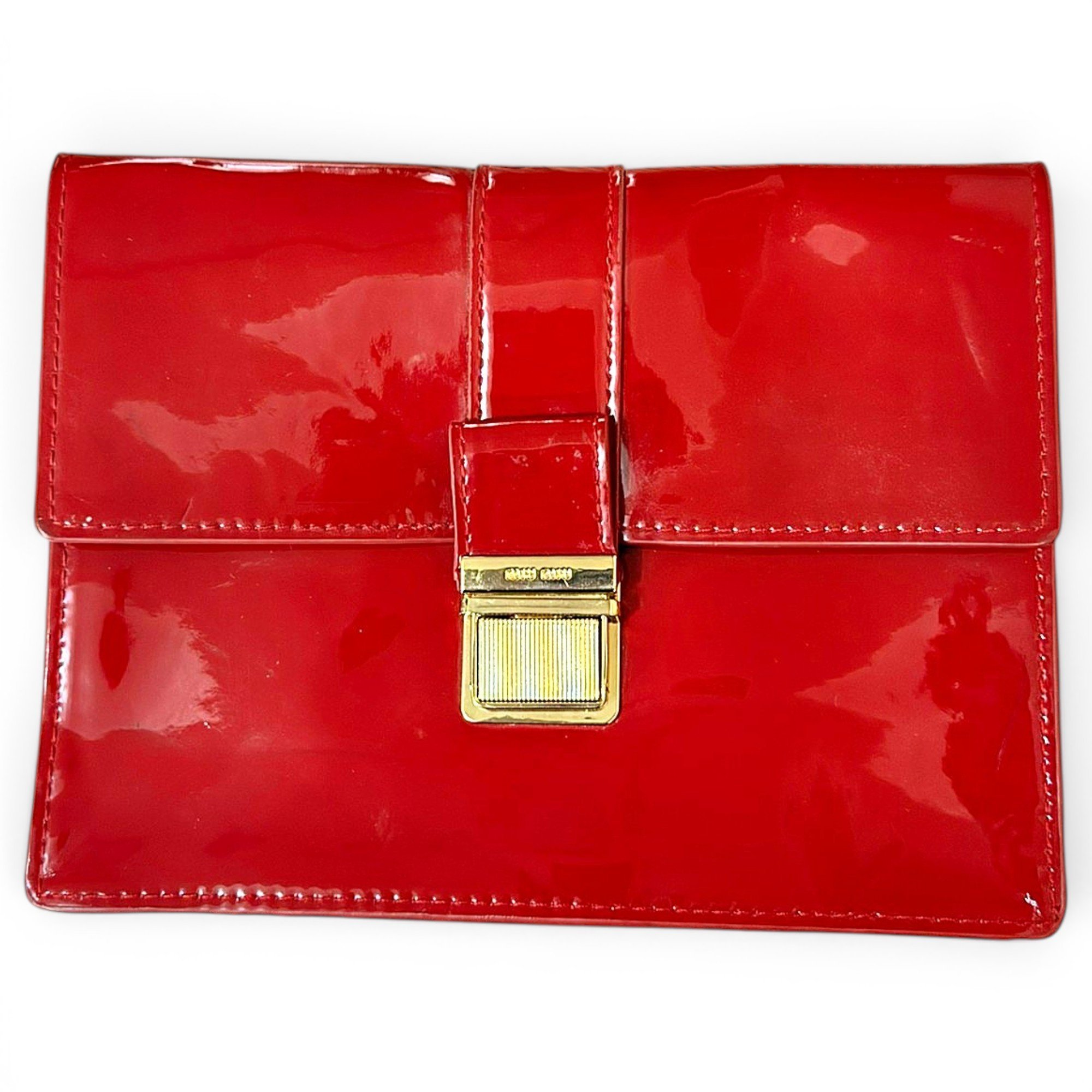 Patent leather clutch bag