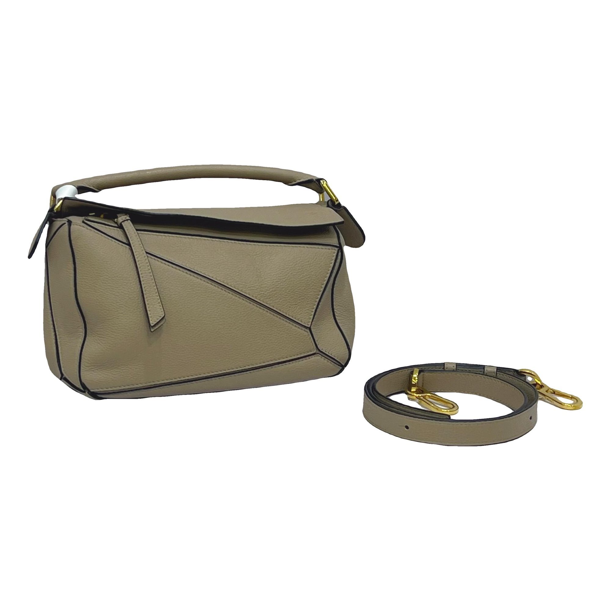 Puzzle leather handbag