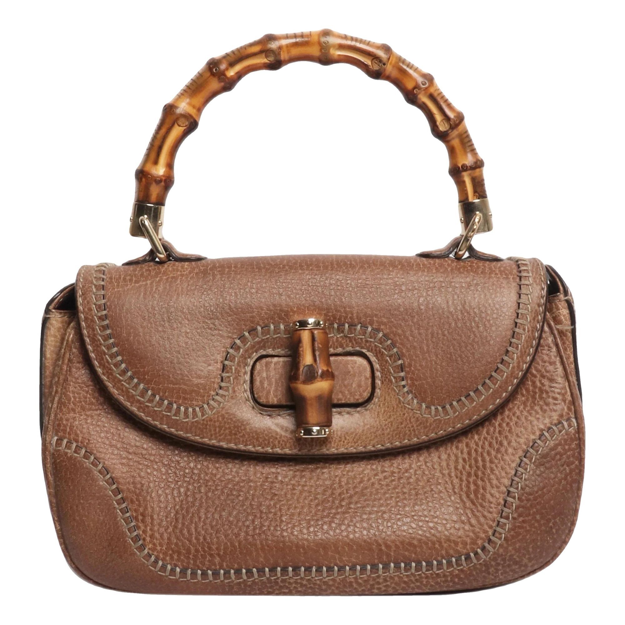 Bamboo leather crossbody bag