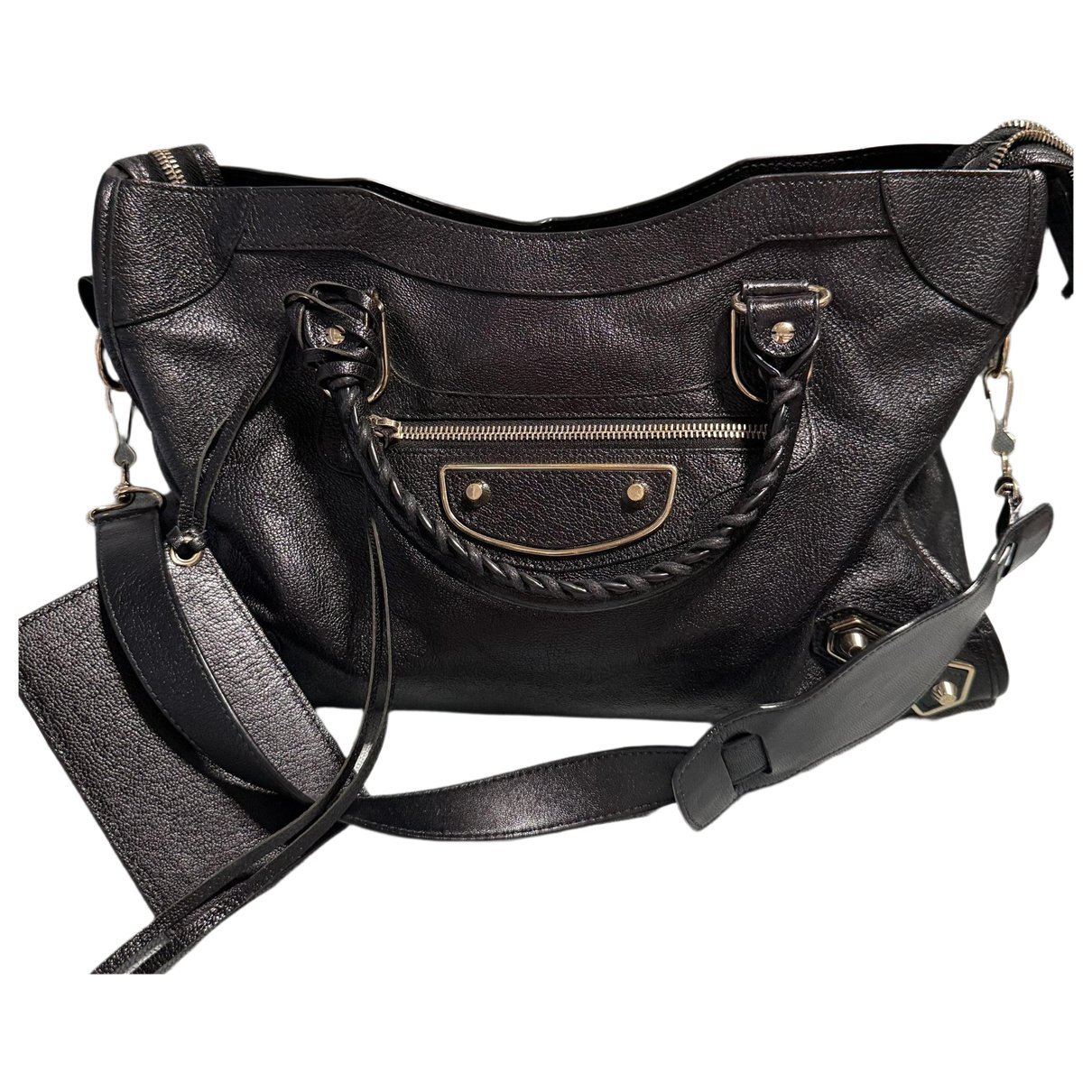 City leather handbag
