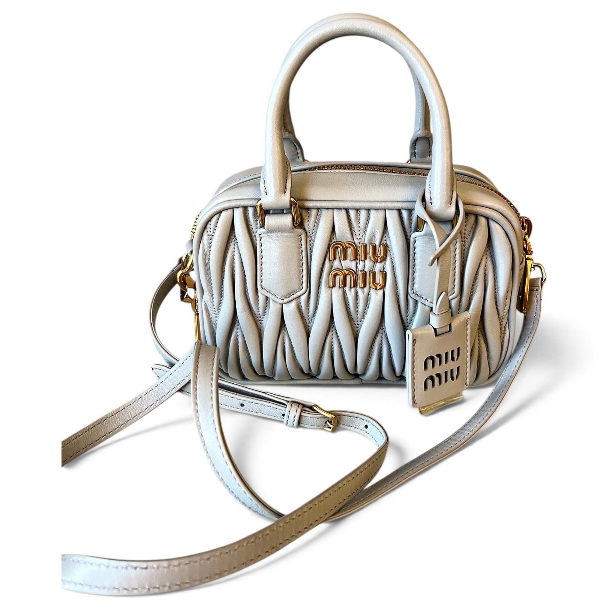 Arcadie leather bowling bag