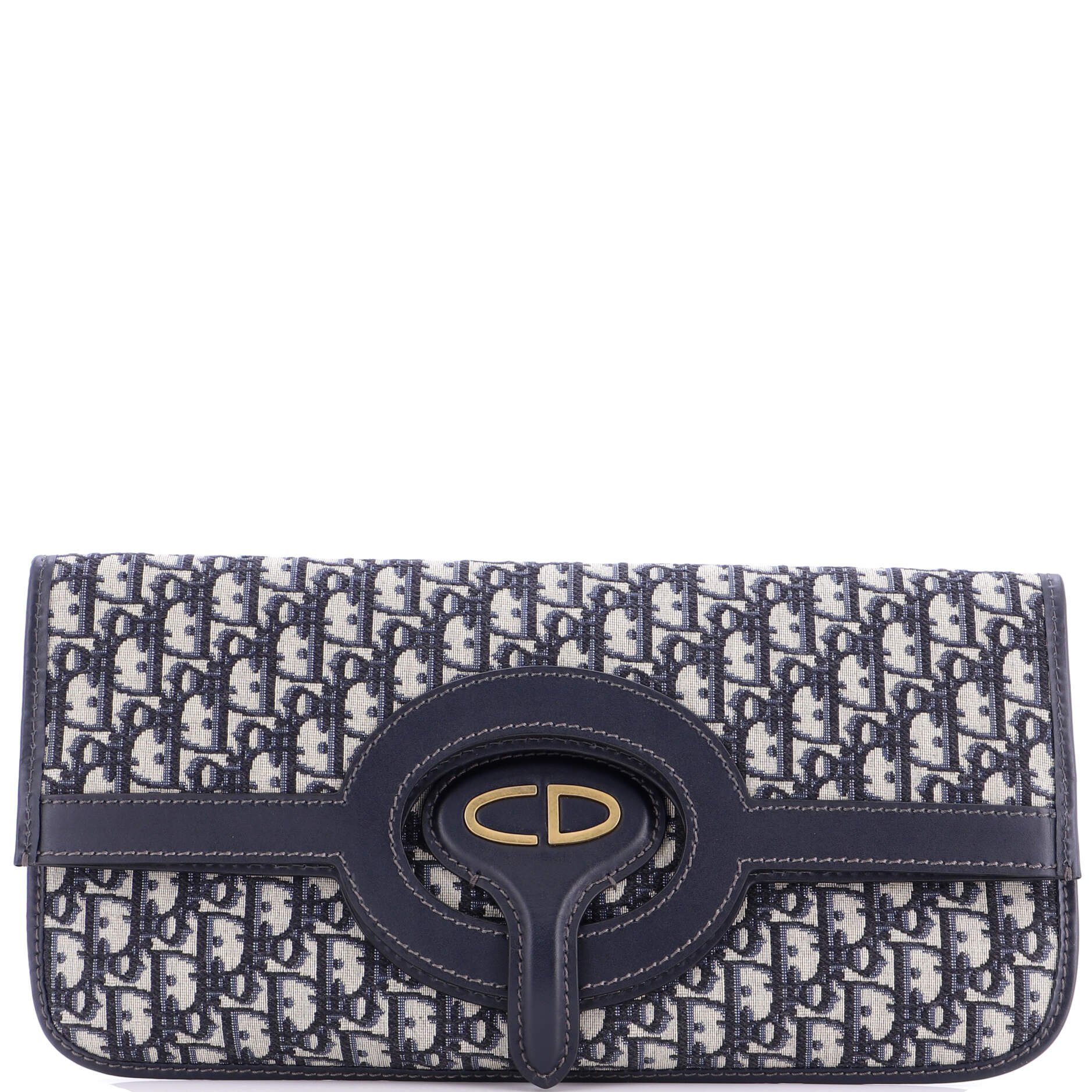 Dior Fold Over Clutch Oblique Canvas