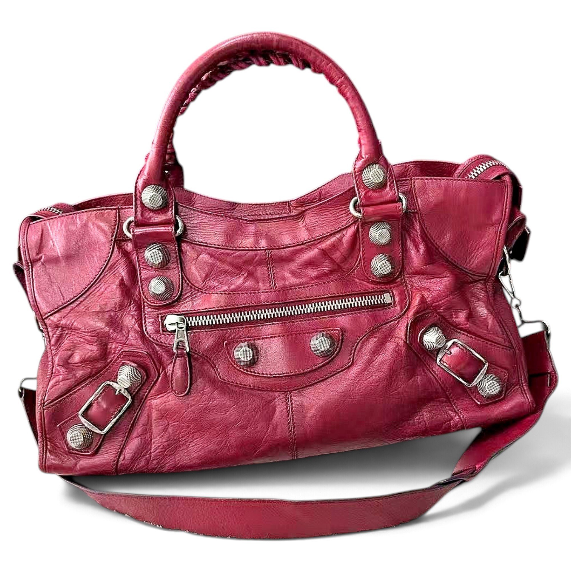 City leather handbag