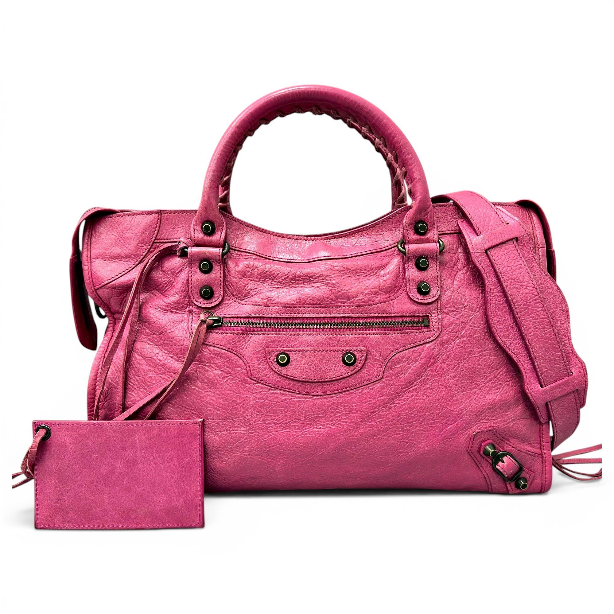 City leather handbag
