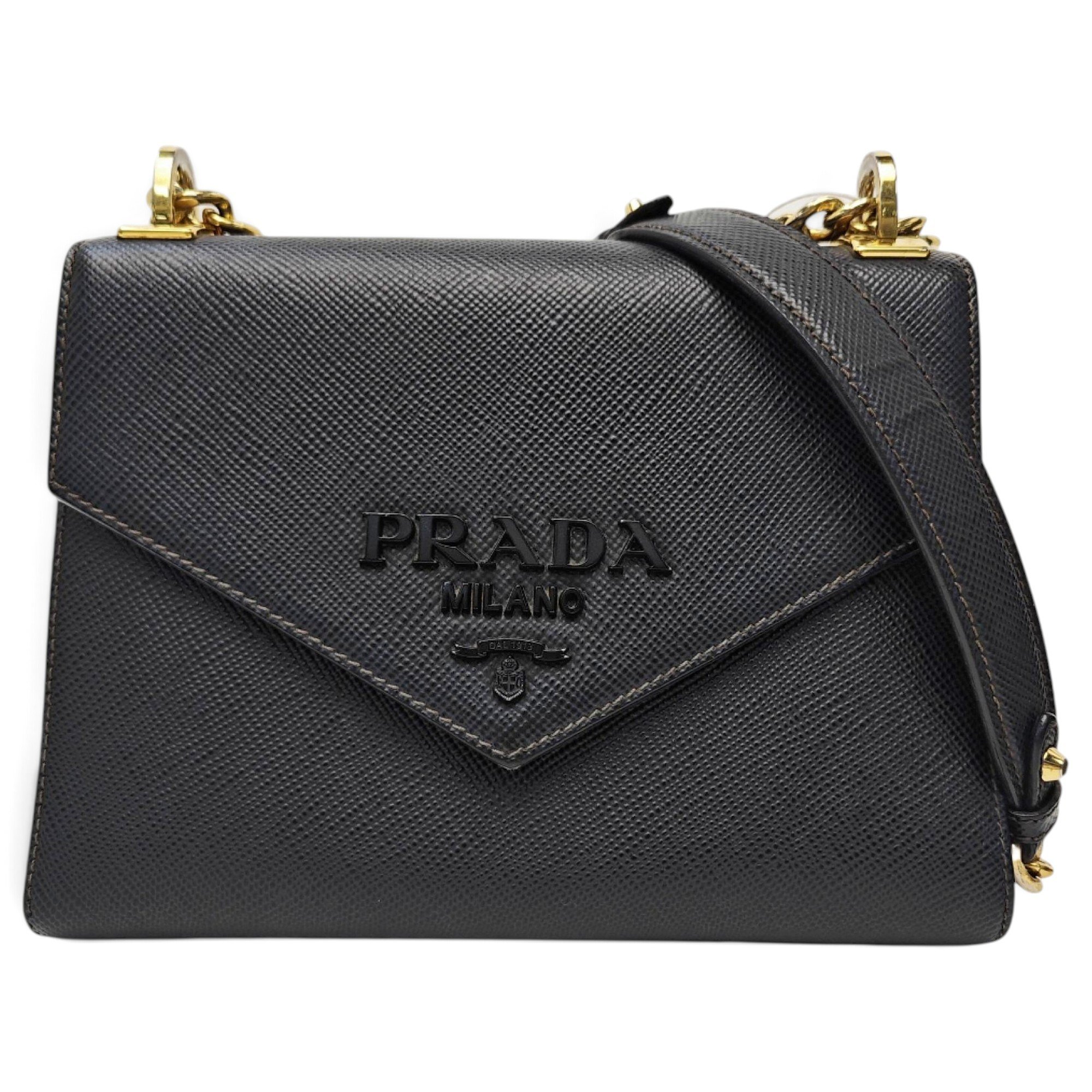 Monochrome leather handbag