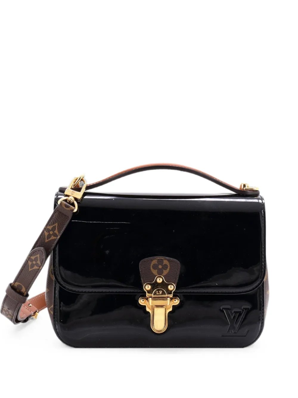 Cherrywood Handbag Vernis with Monogram Canvas BB shoulder bag