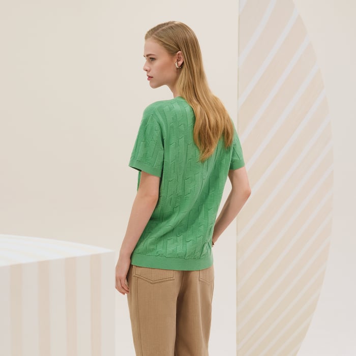 Vert Opaline "H" Short-sleeve Sweater