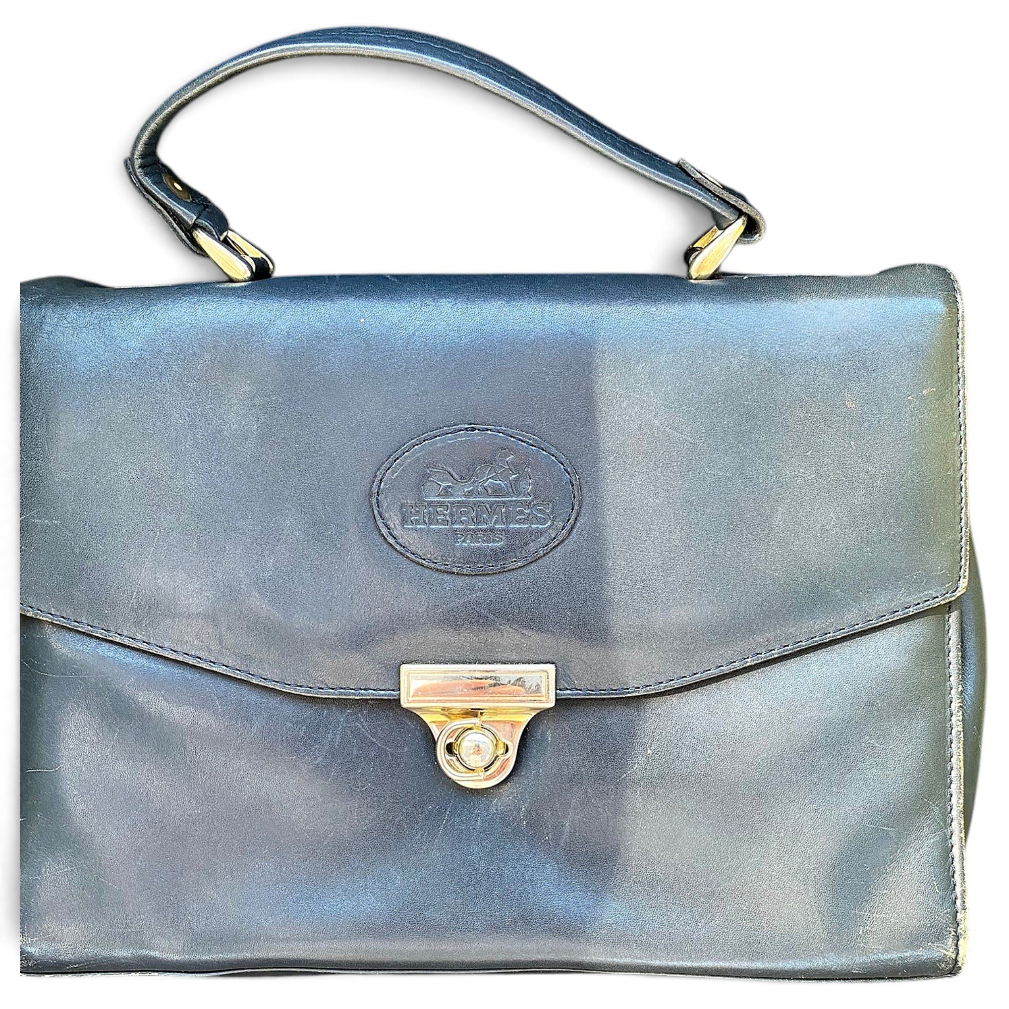 Boutonnière leather handbag