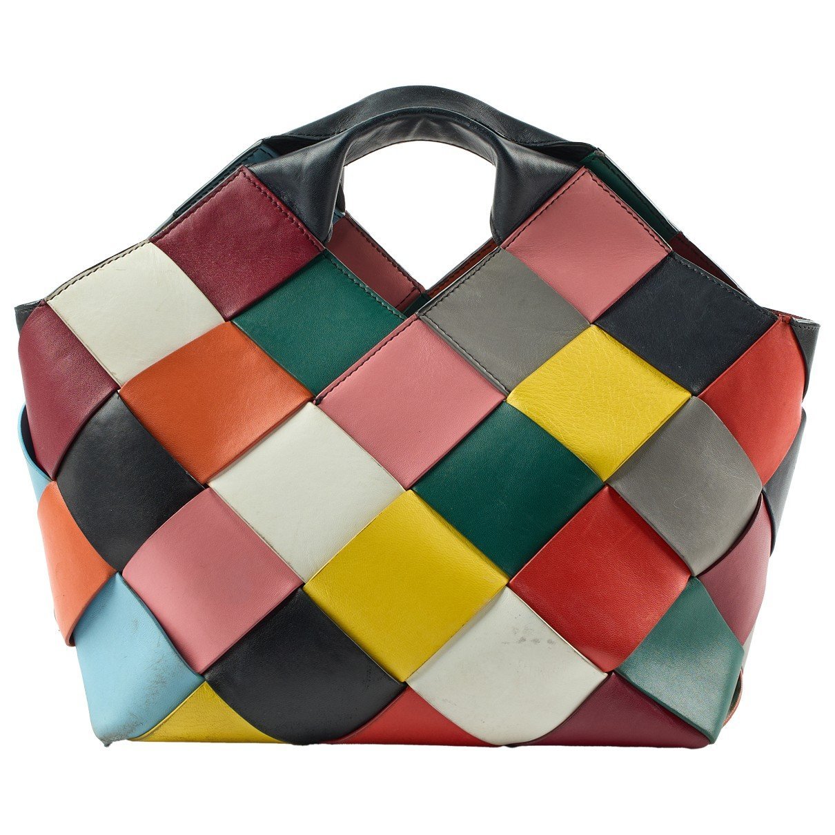 Loewe Woven basket bag leather tote
