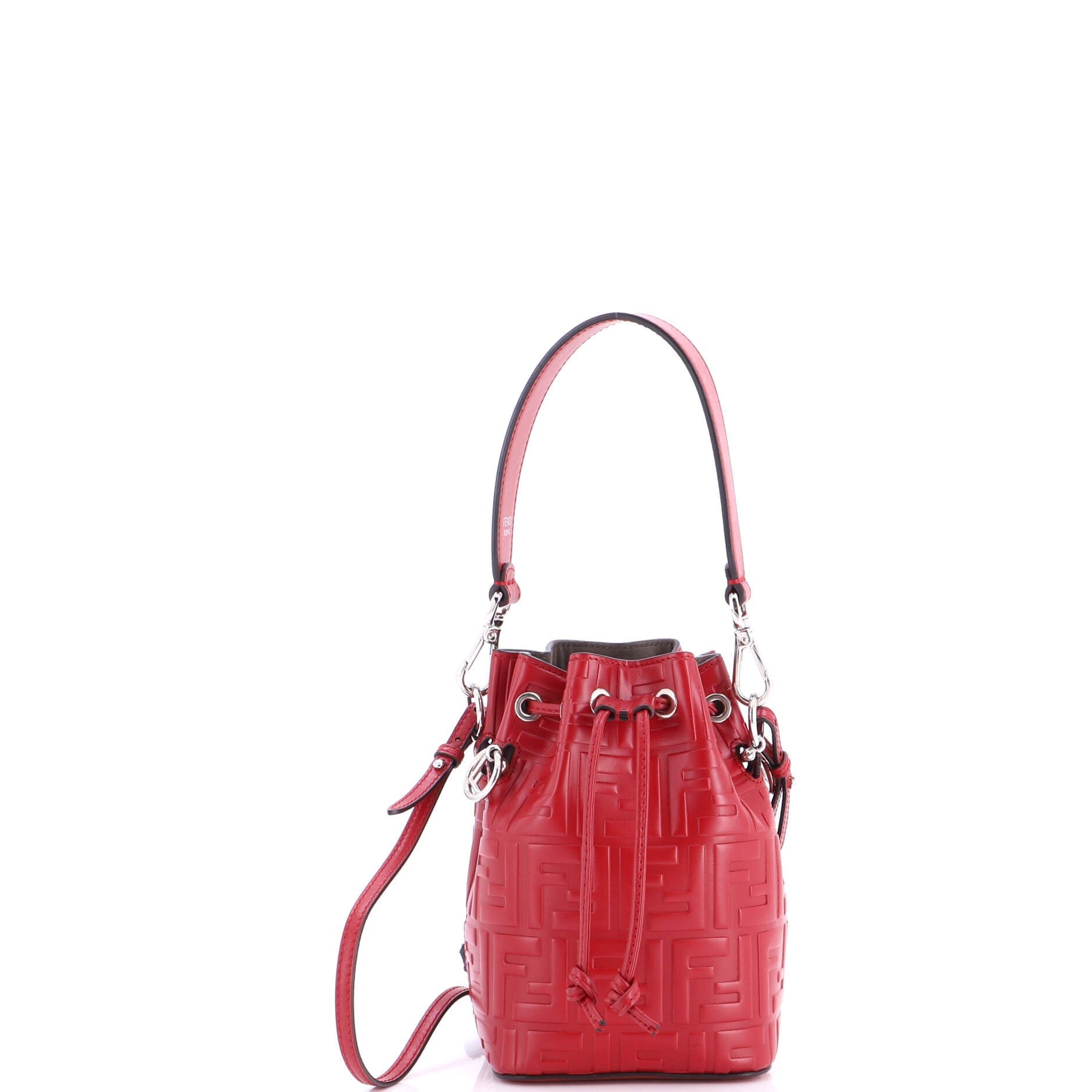 Mon Tresor Bucket Bag Zucca Embossed Leather Mini