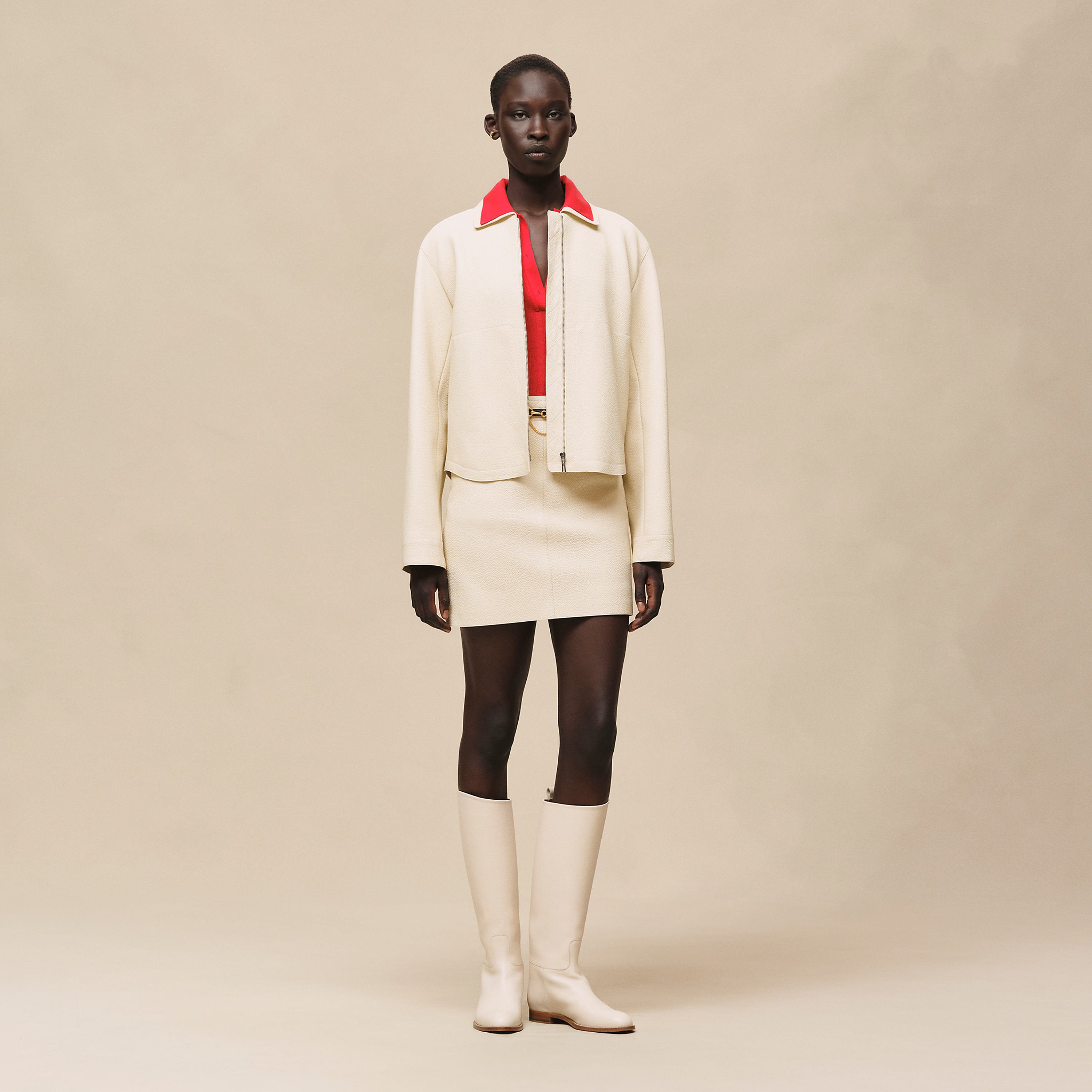Washed deerskin jacket