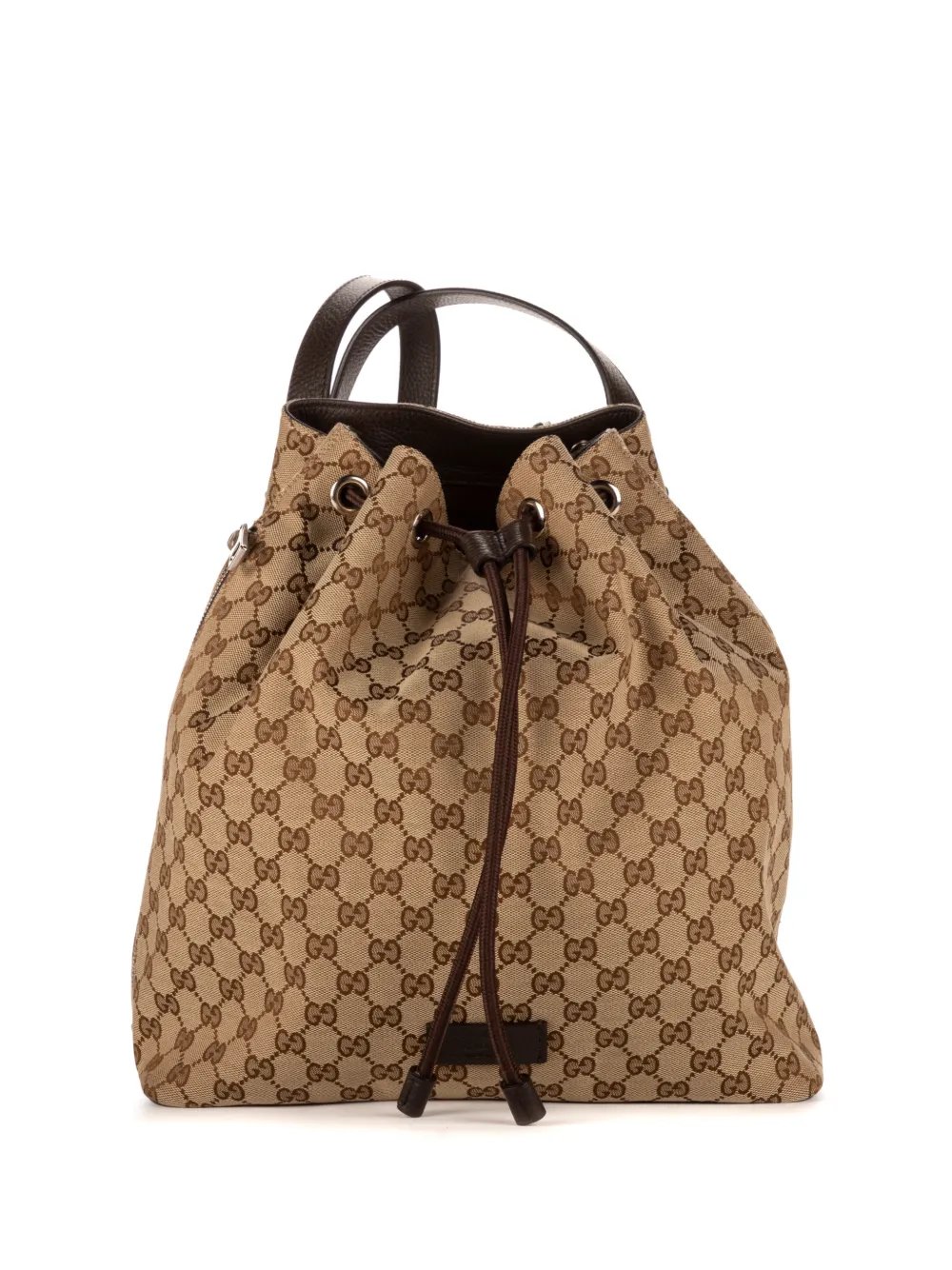 monogram-pattern backpack