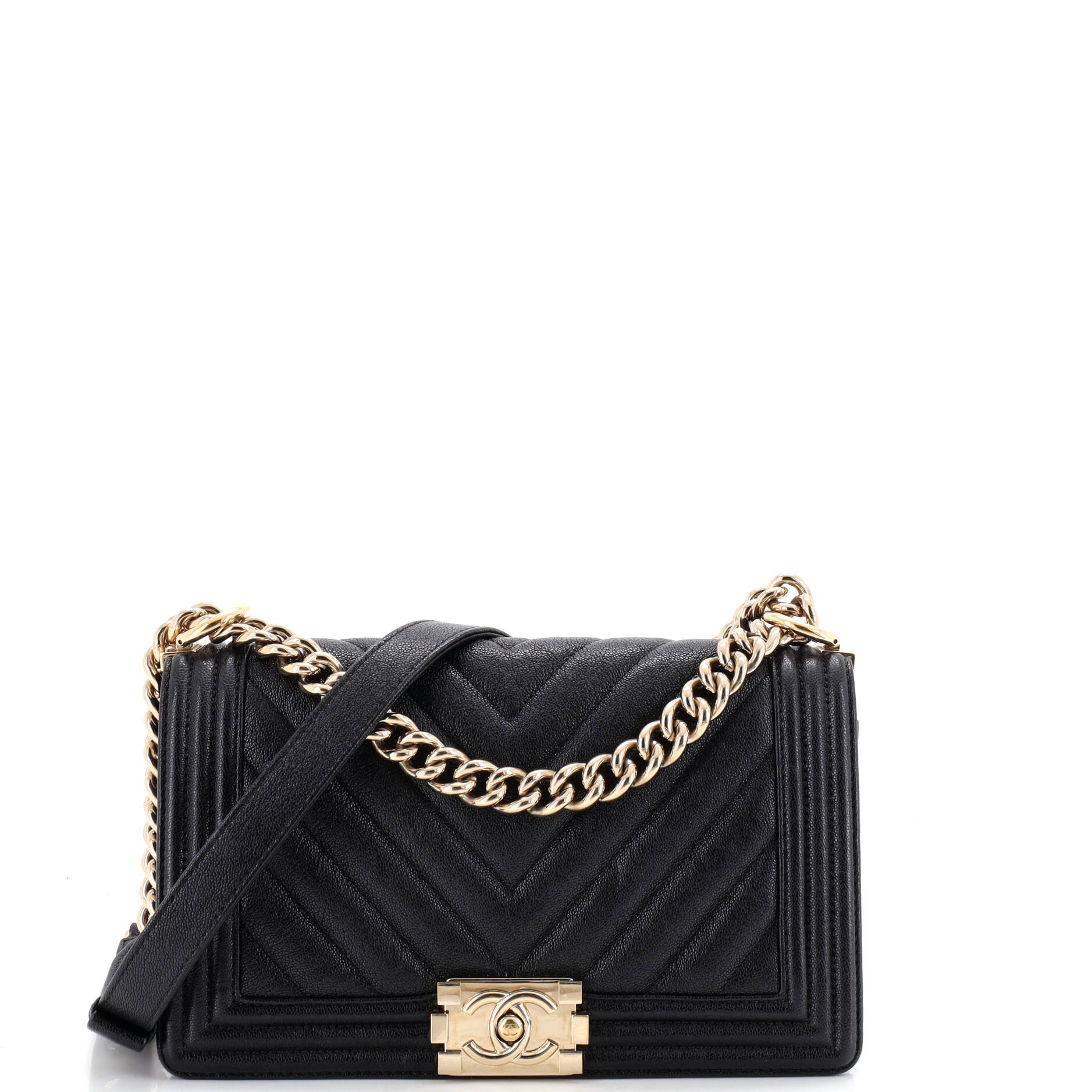 Boy Flap Bag Chevron Caviar Old Medium