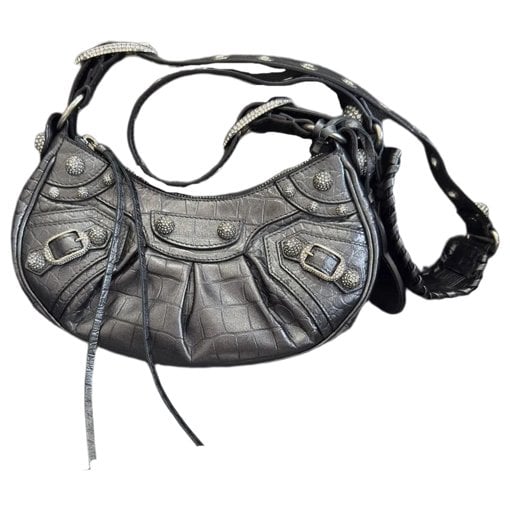 Cable leather mini bag