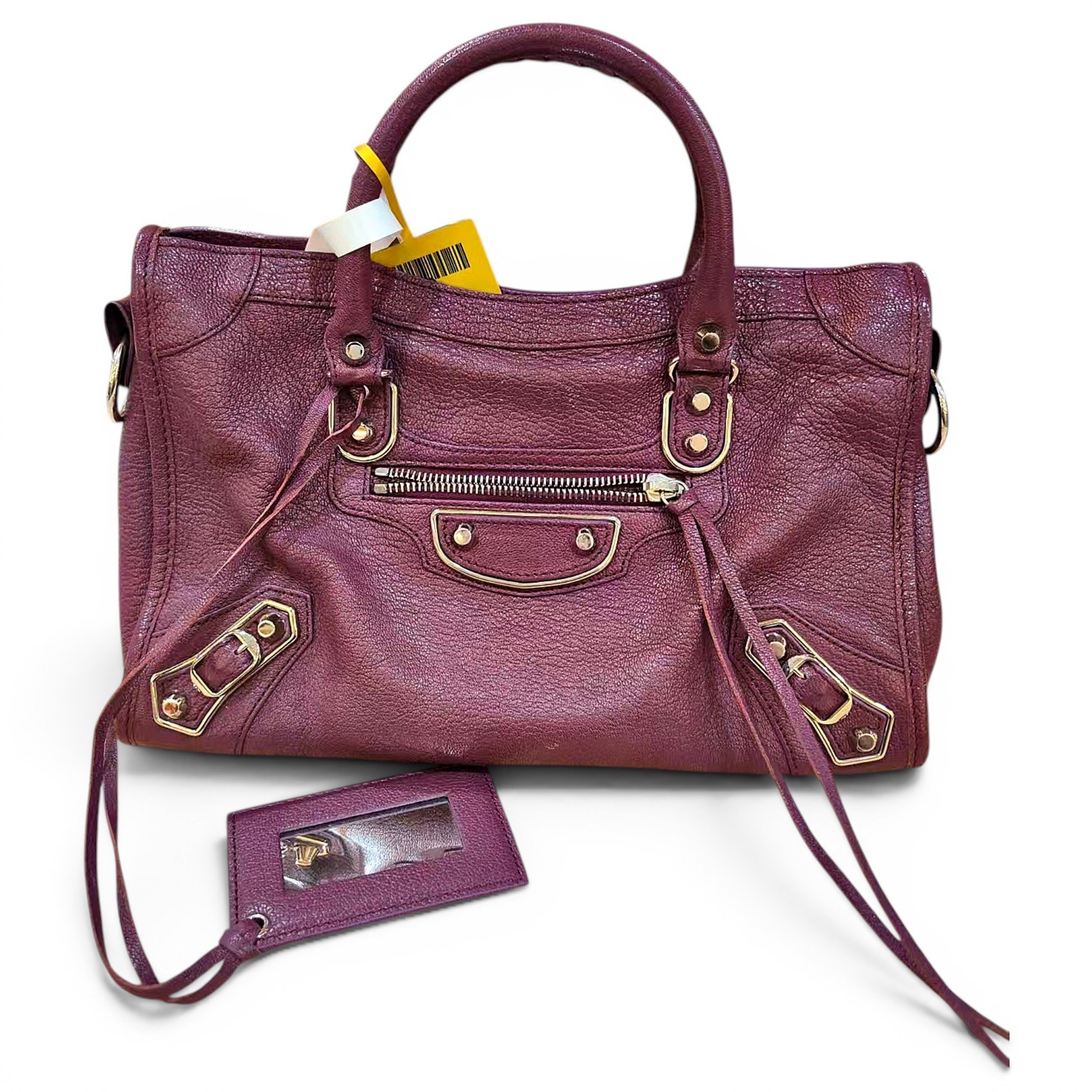 City leather handbag