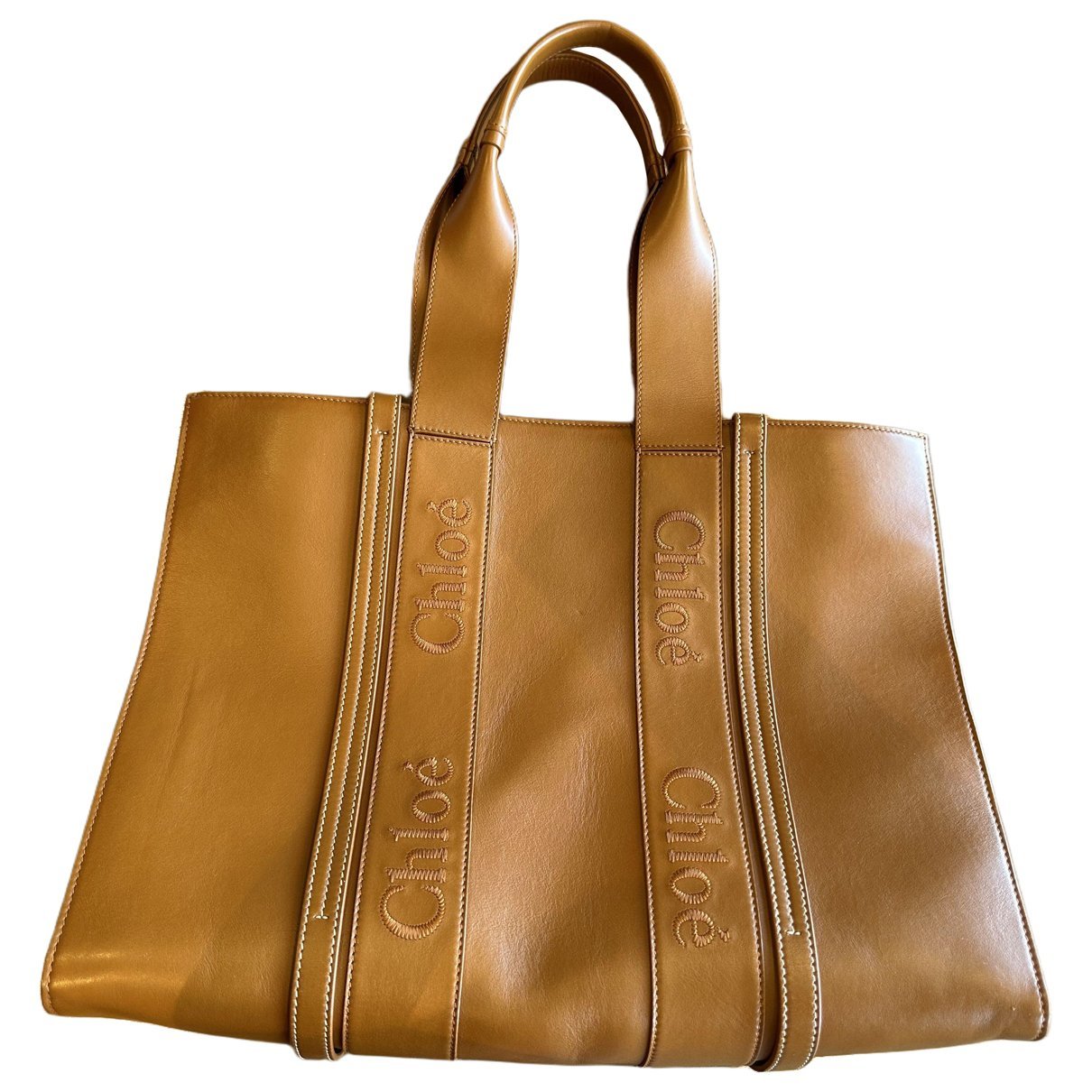 Woody leather handbag