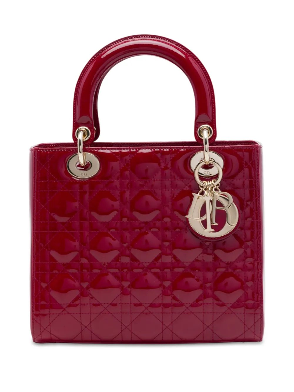 2019 Medium Patent Cannage Lady Dior satchel