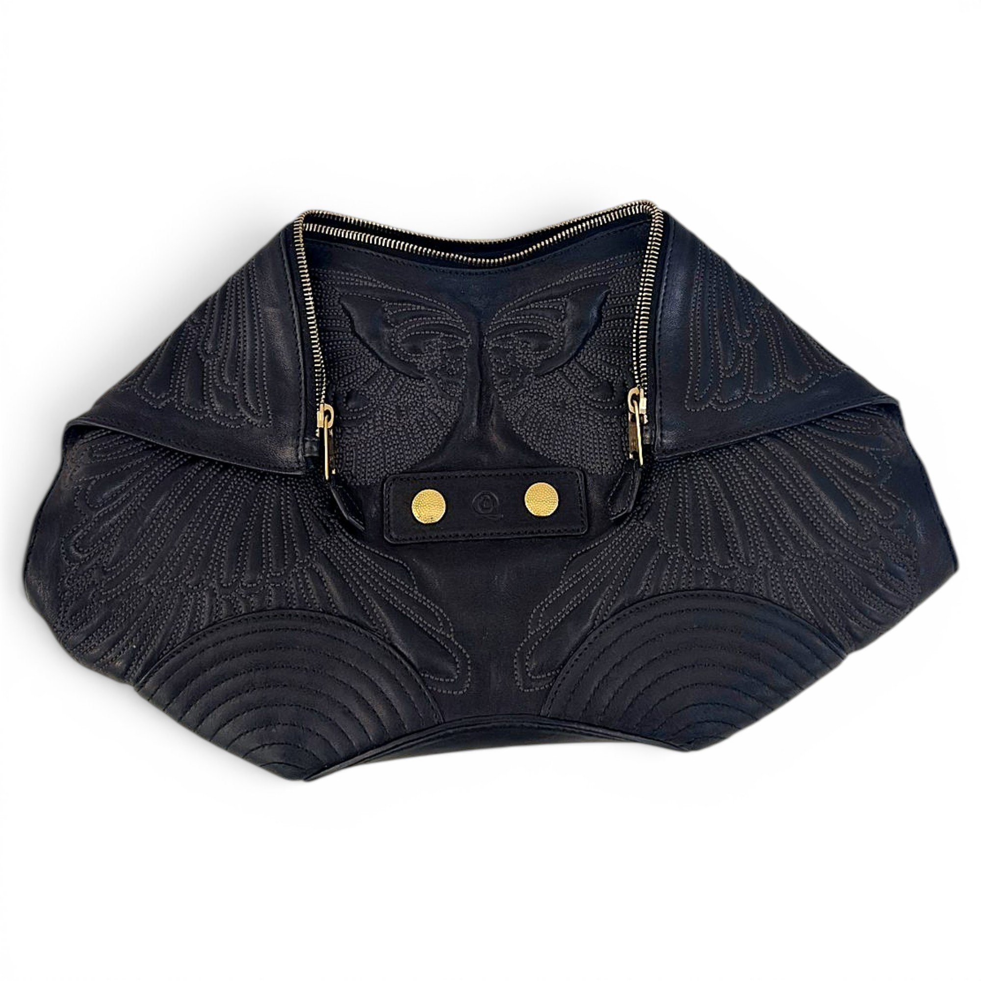 Manta leather clutch bag