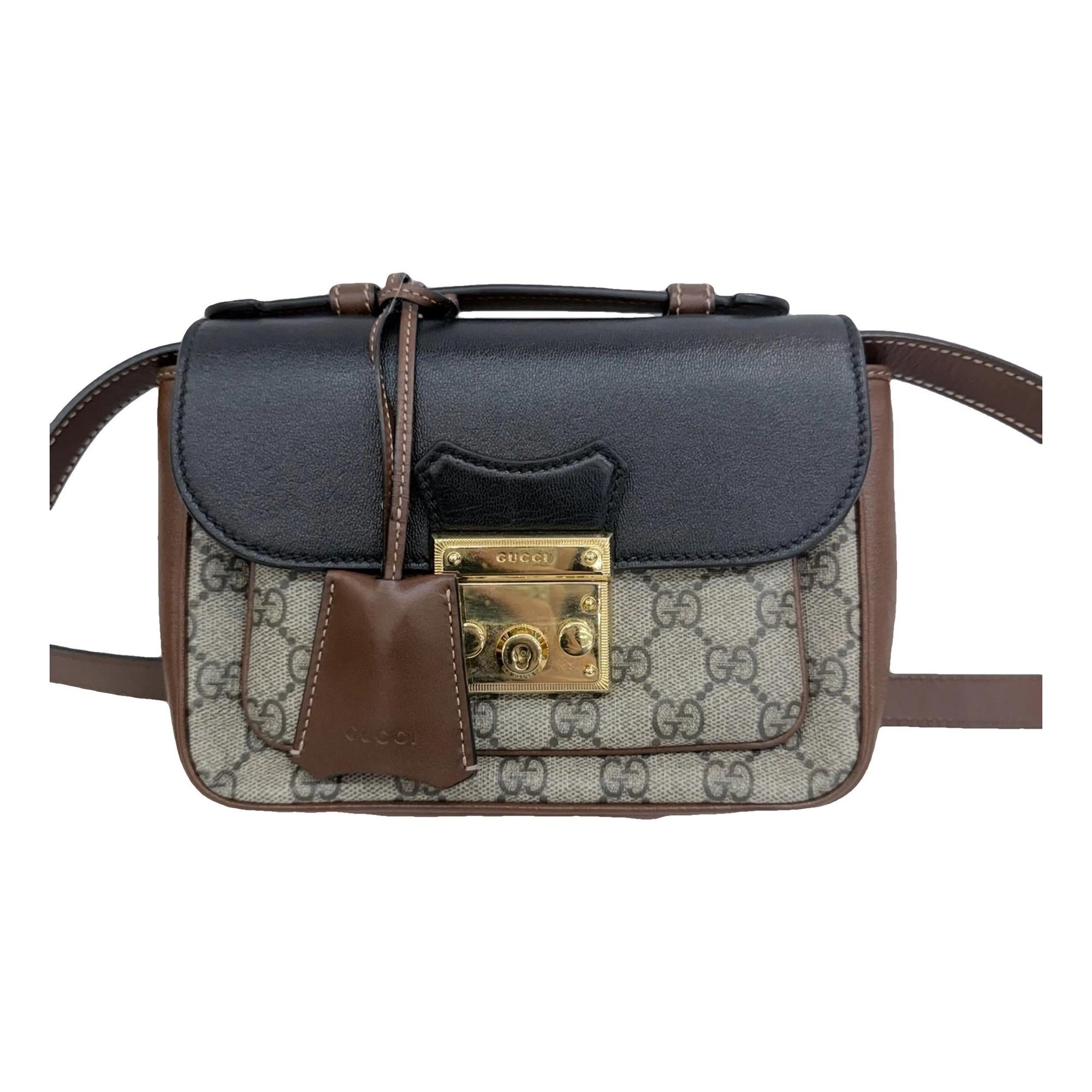 Padlock leather handbag