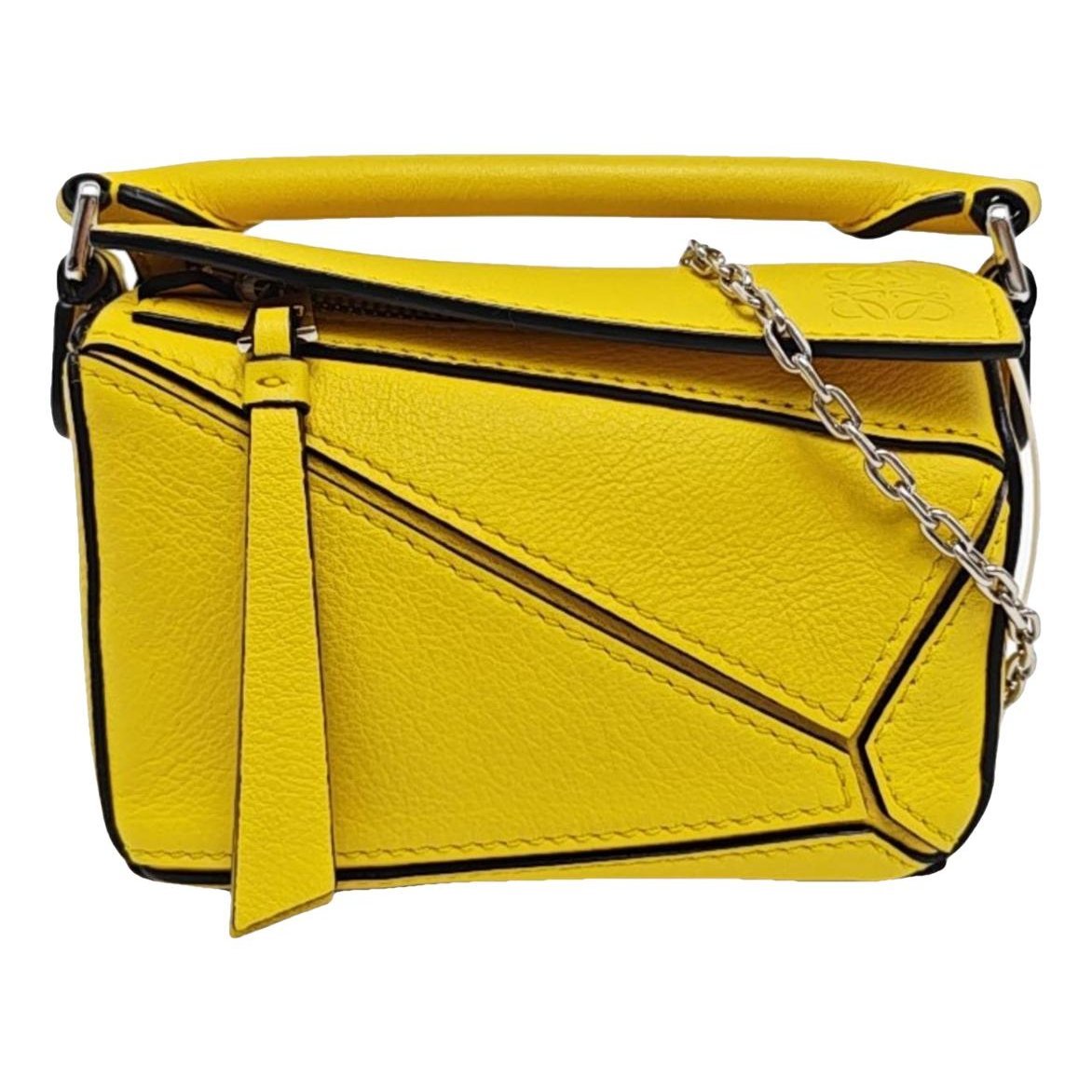 Puzzle leather handbag