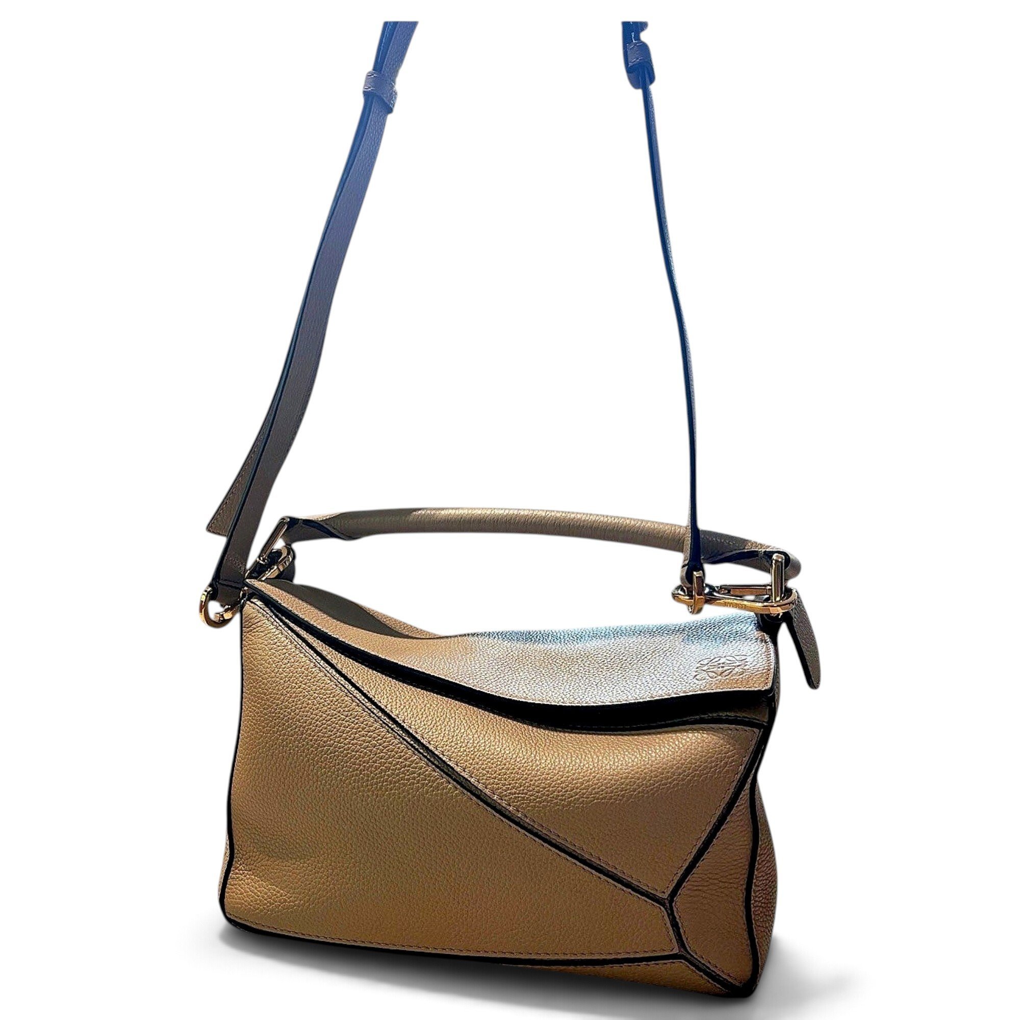 Puzzle leather handbag