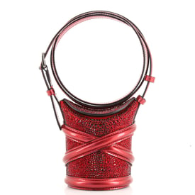 Alexander McQueen The Curve Bucket Bag Crystal Embellished Leather Mini