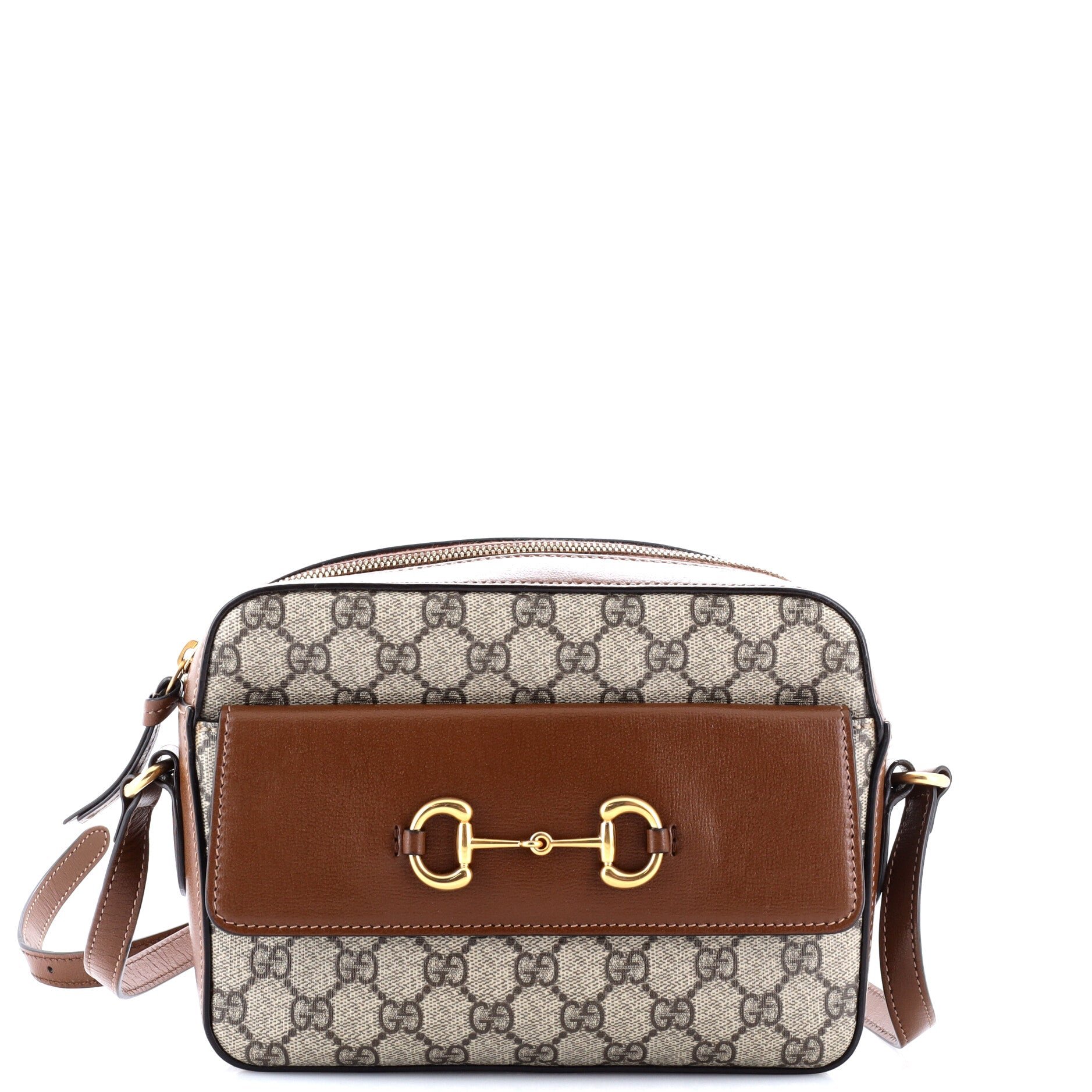 Horsebit 1955 Flap Pocket Camera Bag GG Coated Canvas and Leather Small