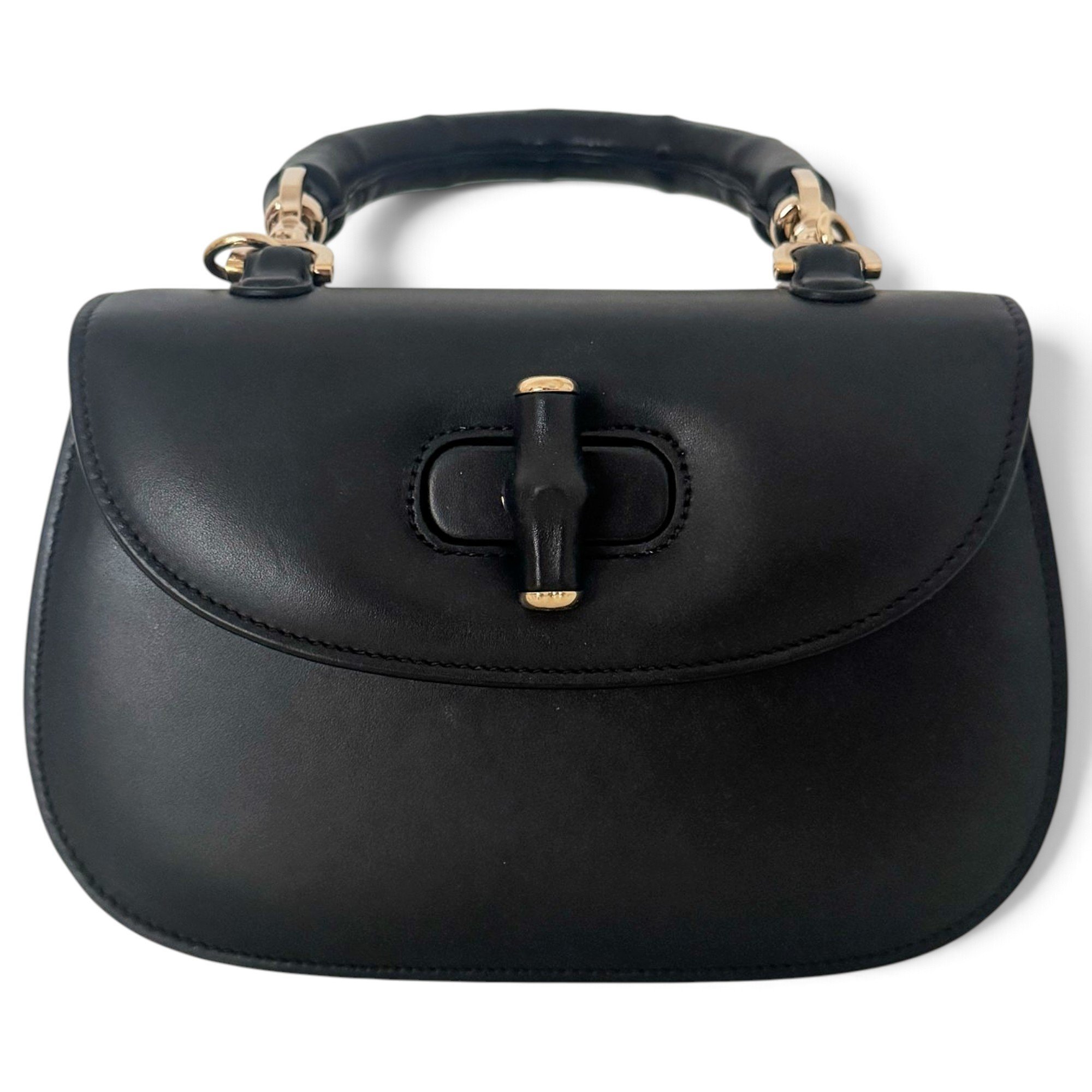 Bamboo Top Handle leather handbag