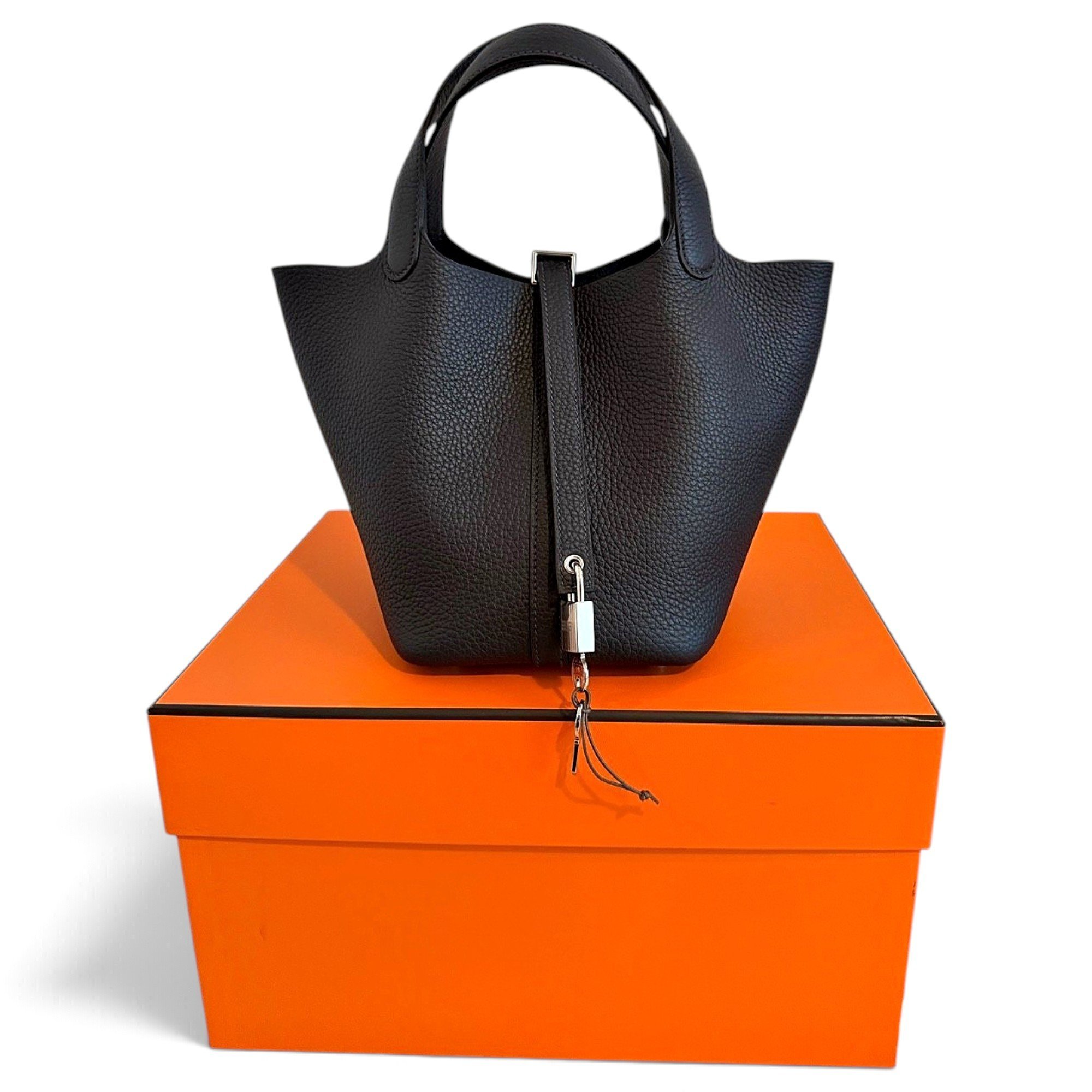 Hermes Picotin 18 Handbag Caban Clemence Leather