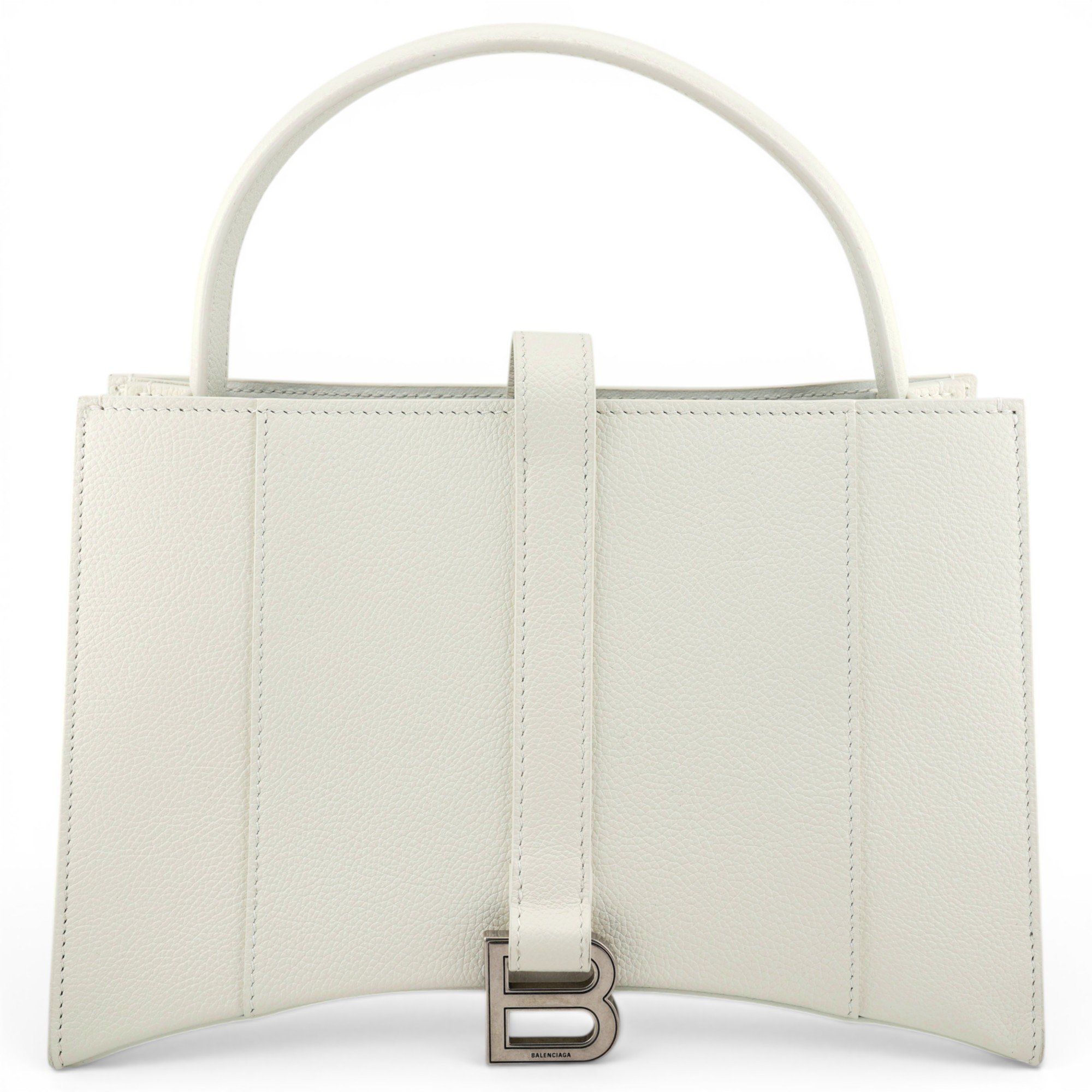 Hourglass leather handbag