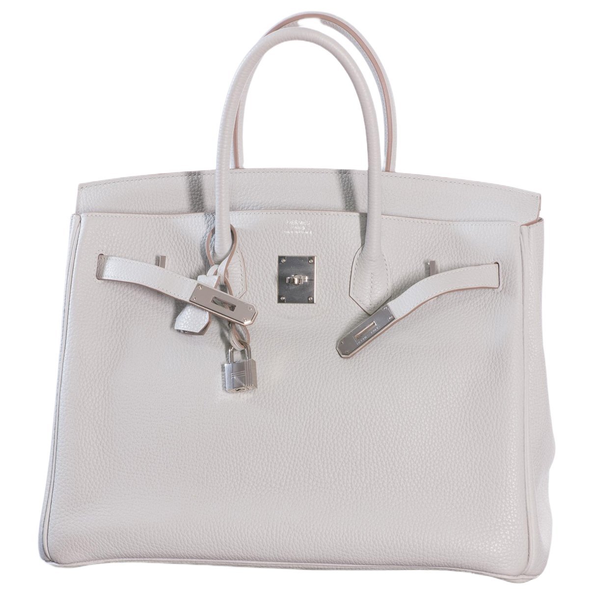Hermes Birkin 35 Handbag Gris Perle Clemence Leather