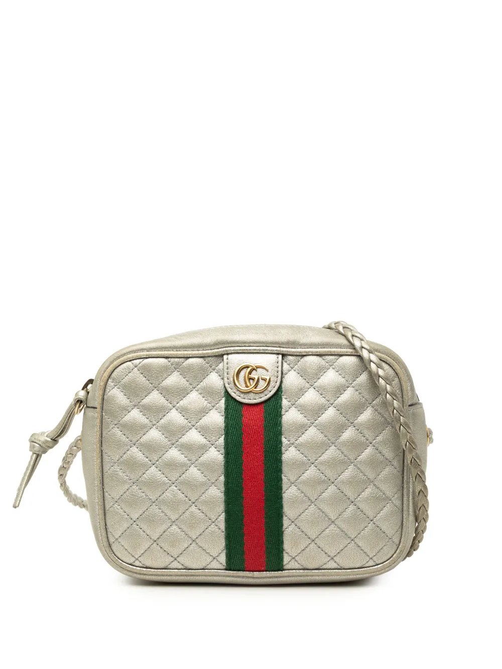 2016-2026 Mini Quilted Metallic Calfskin Web Trapuntata crossbody bag