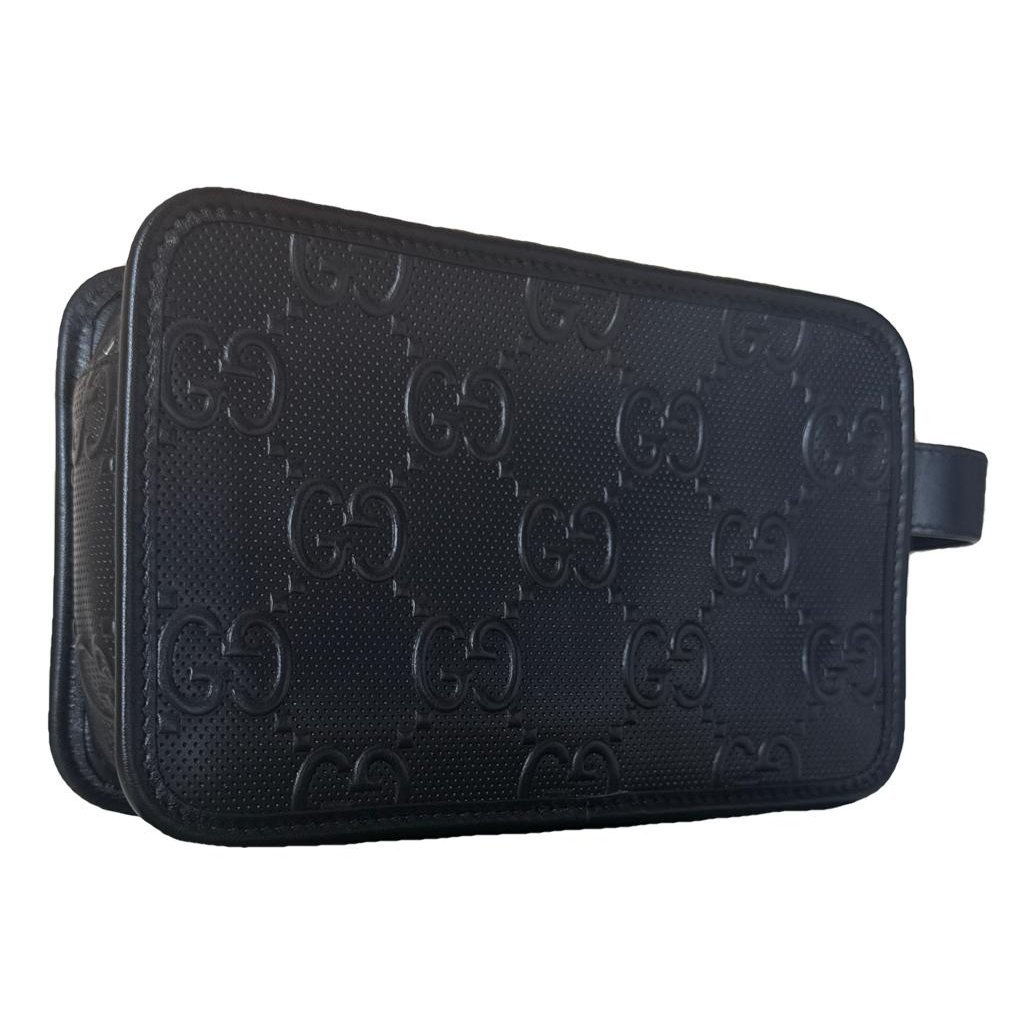 Leather clutch bag