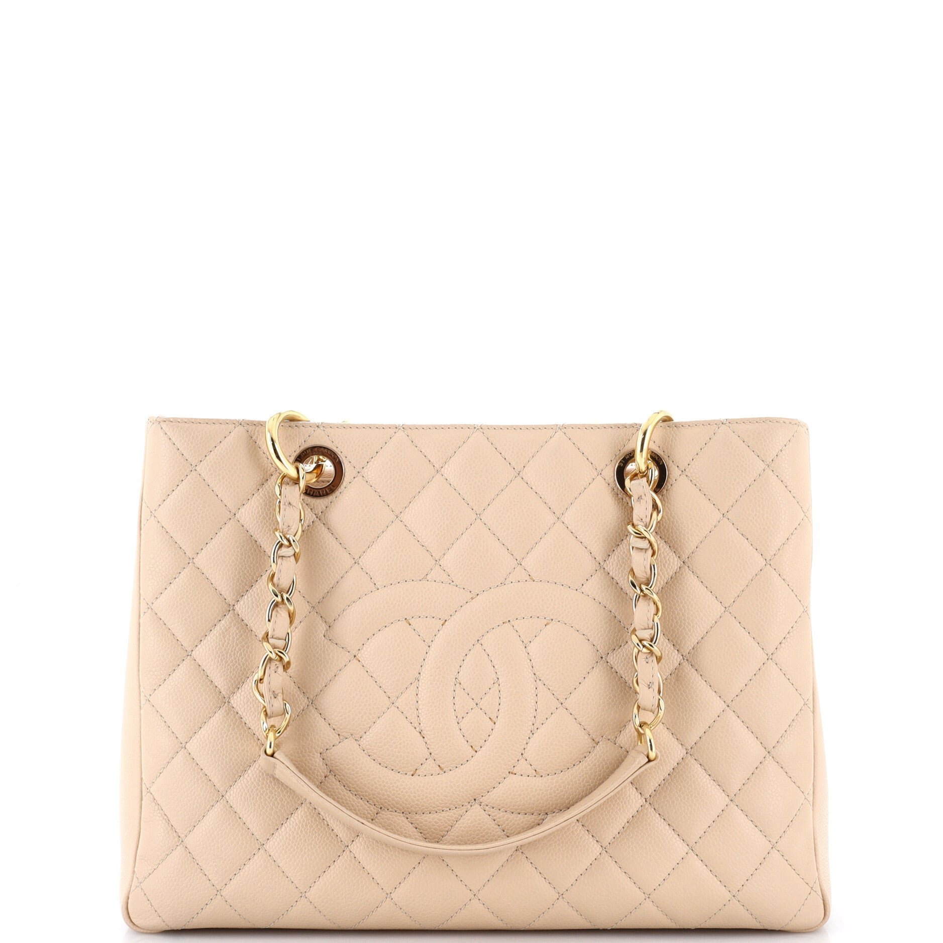 Grand Shopping Tote Quilted Caviar