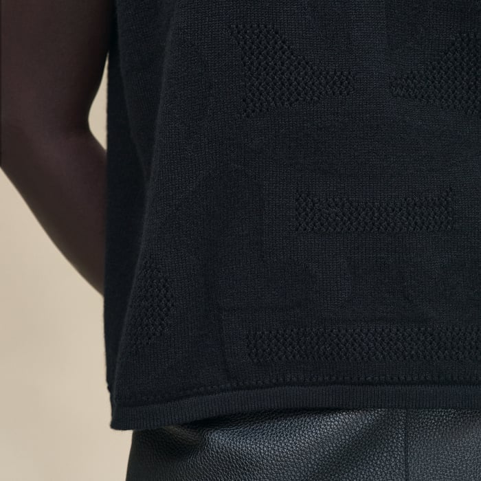 Noir Cashmere "l'Enseigne Du Sellier" Sleeveless Sweater