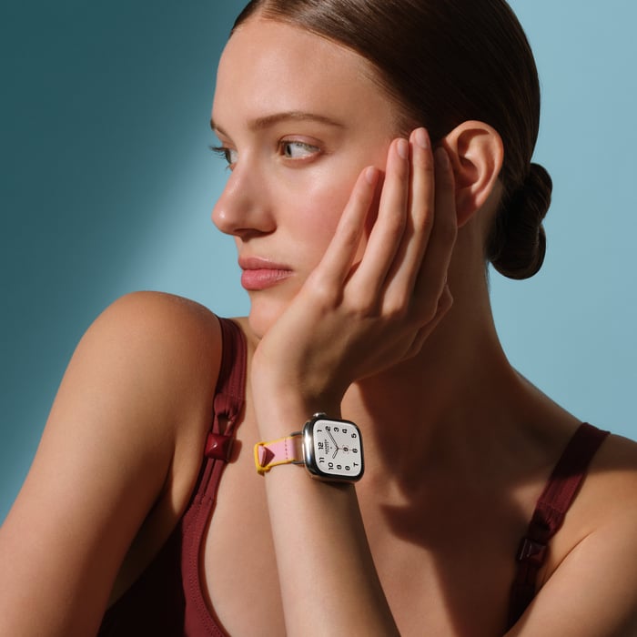 애플 워치 에르메스 스트랩, Twill Jump Attelage 싱글 투어 42mm