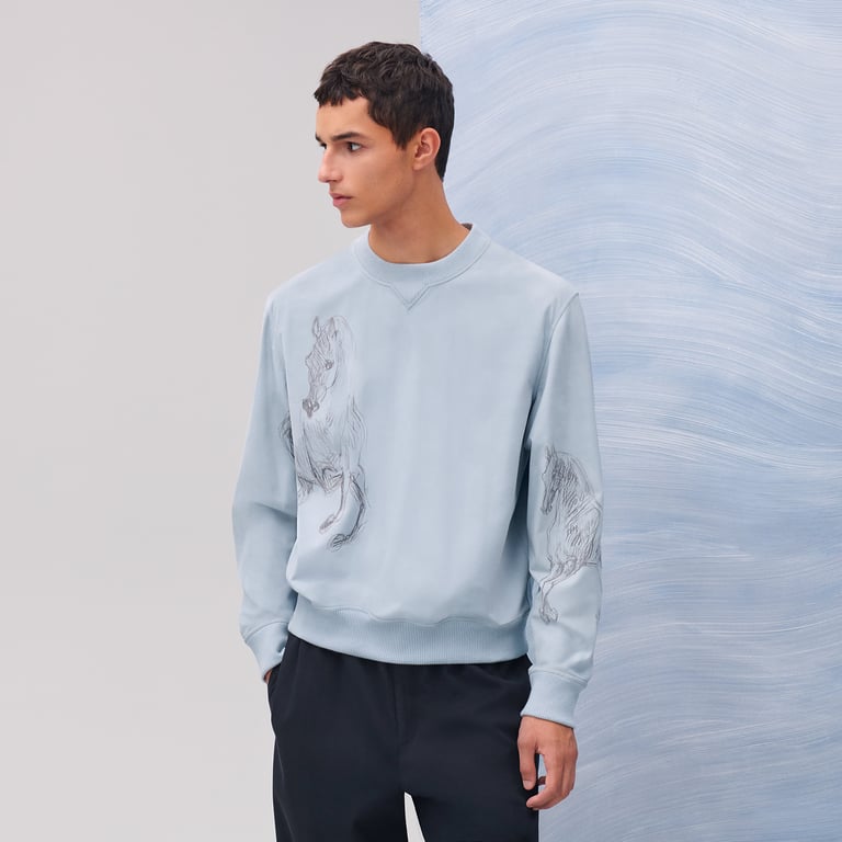 "Etude Equestre" crewneck sweater