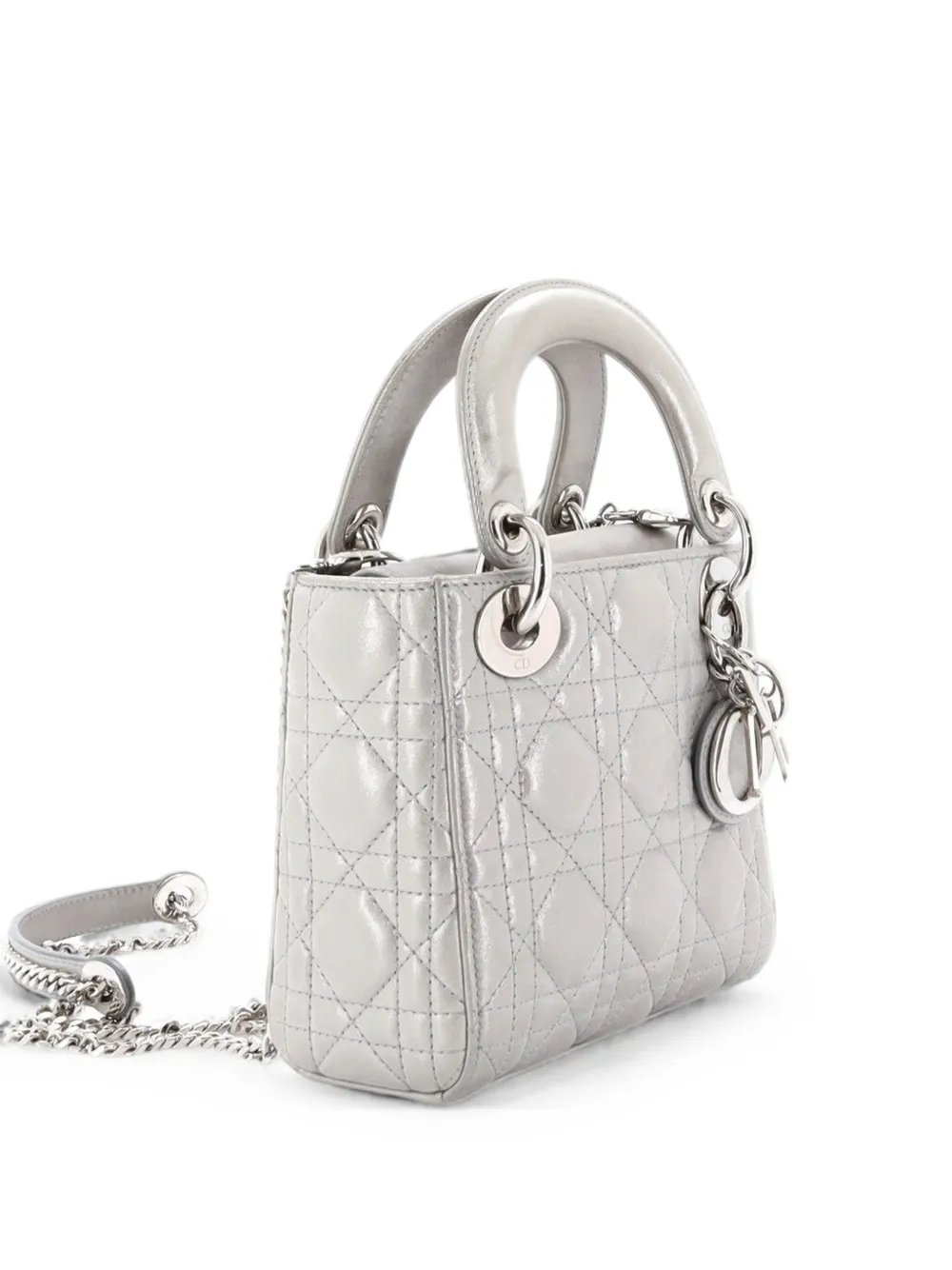 Lady Dior Chain Bag Cannage Quilt Iridescent Leather Mini satchel