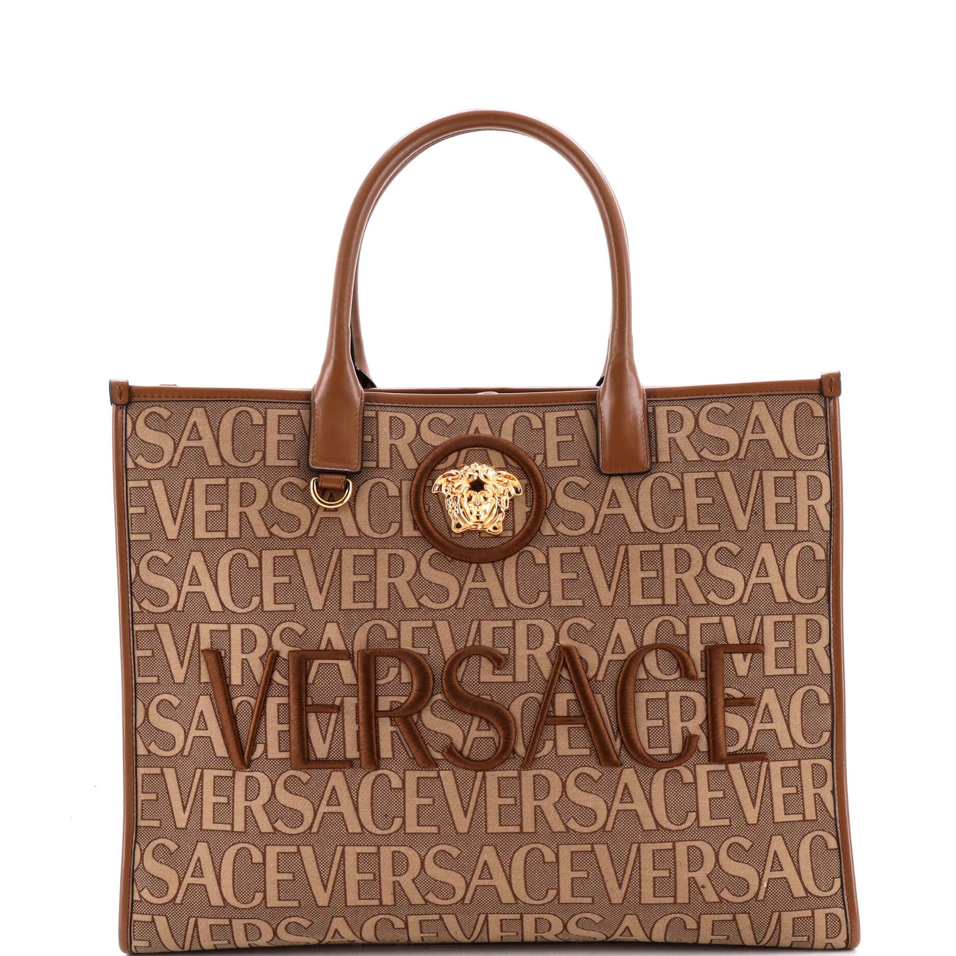 Allover Medusa Tote Printed Jacquard Canvas Large