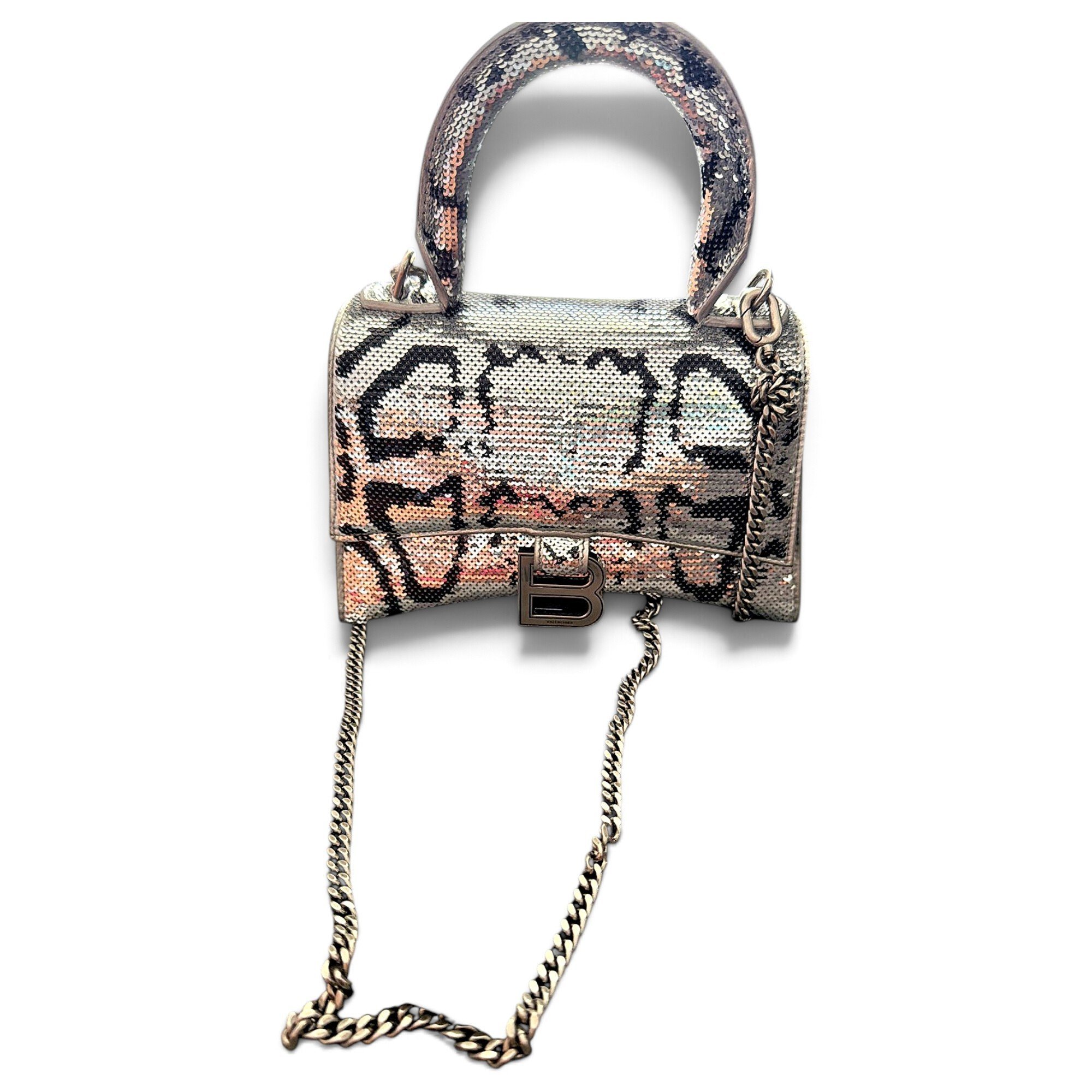 Hourglass leather crossbody bag